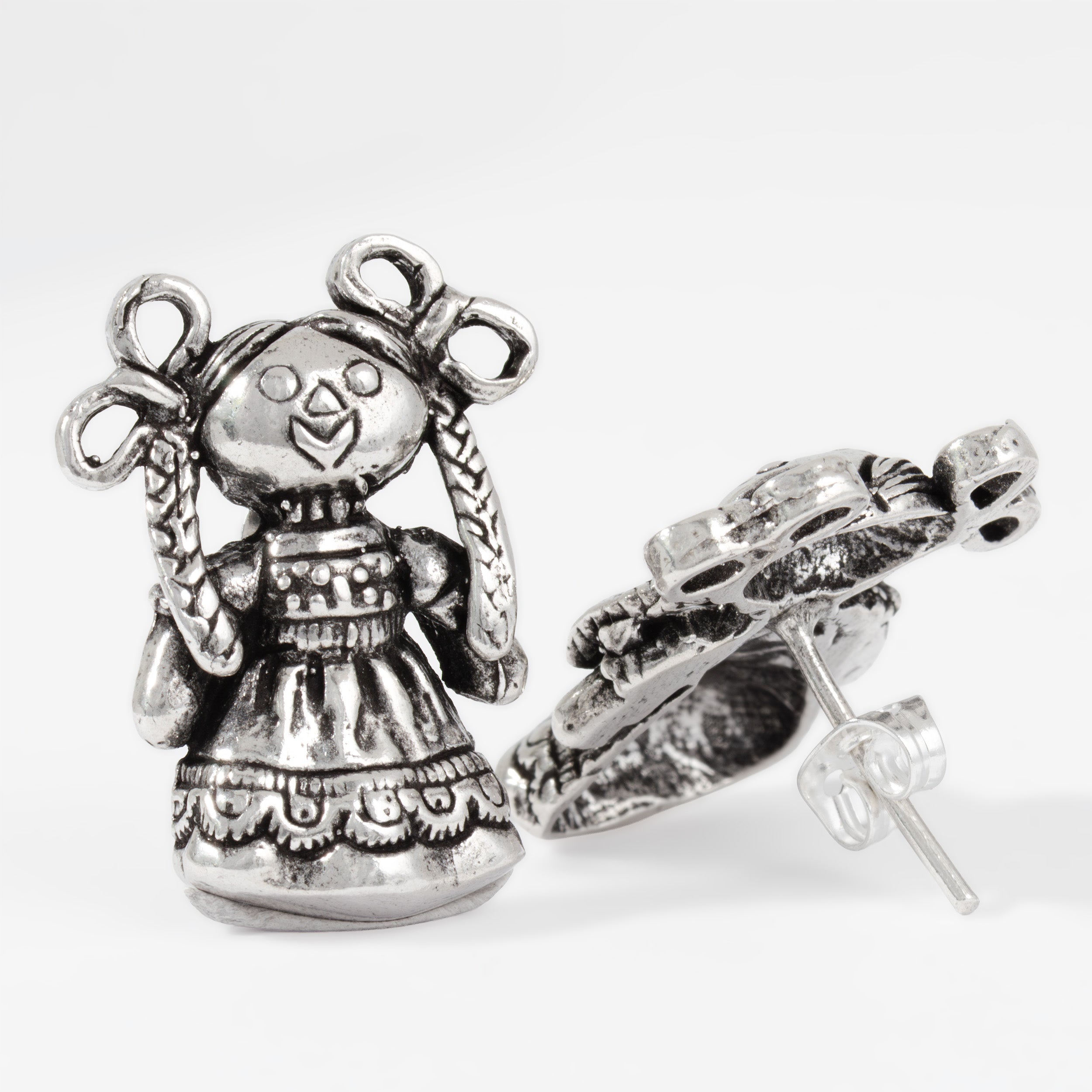 Sterling Silver Large Lele Doll Earrings