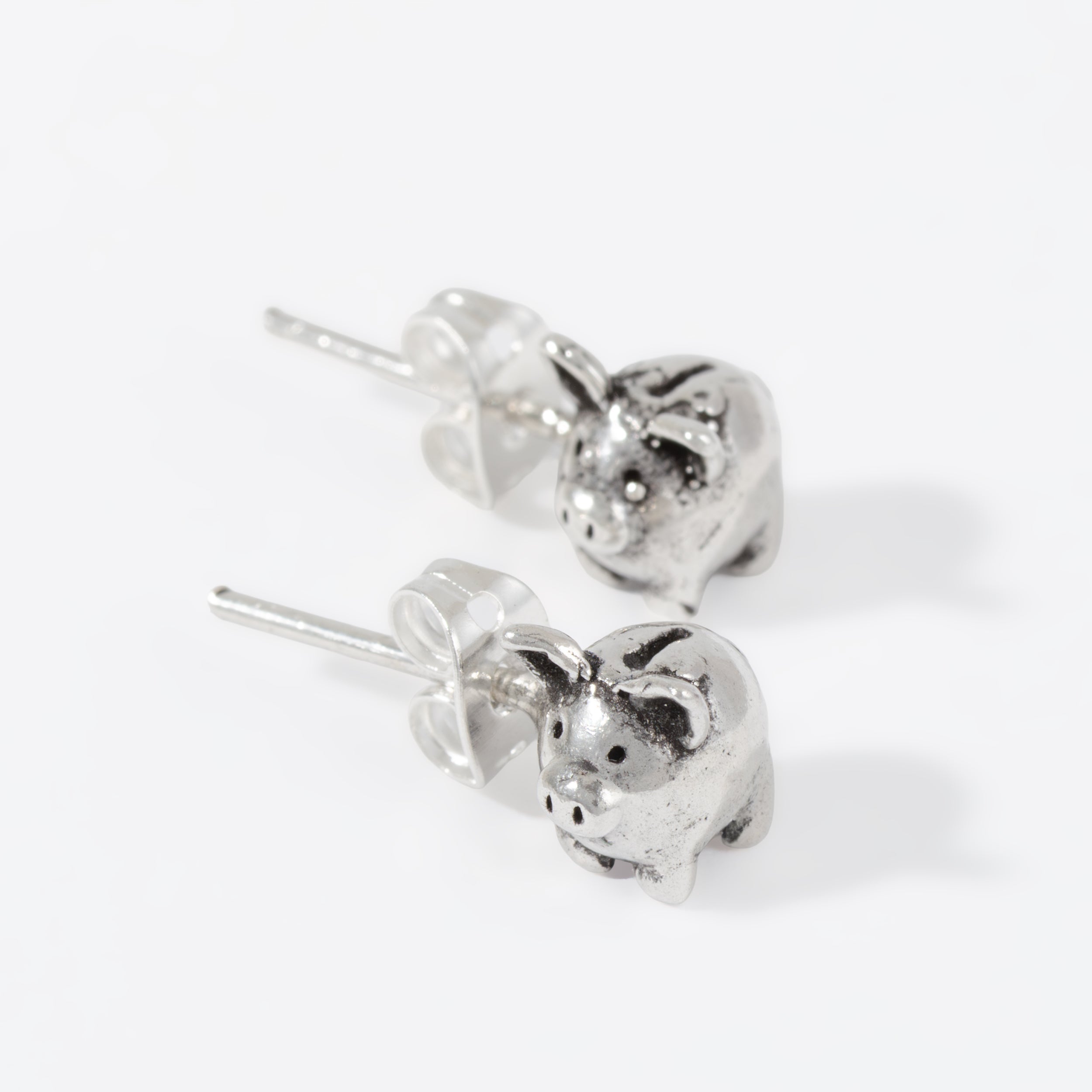 Sterling Silver Mini Piggy Earrings
