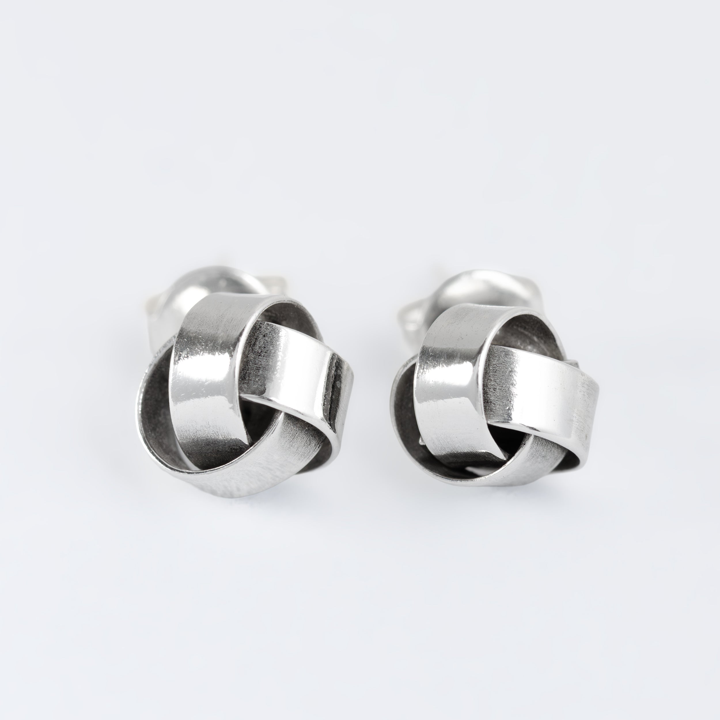 Sterling Silver Intertwined Knot Earrings