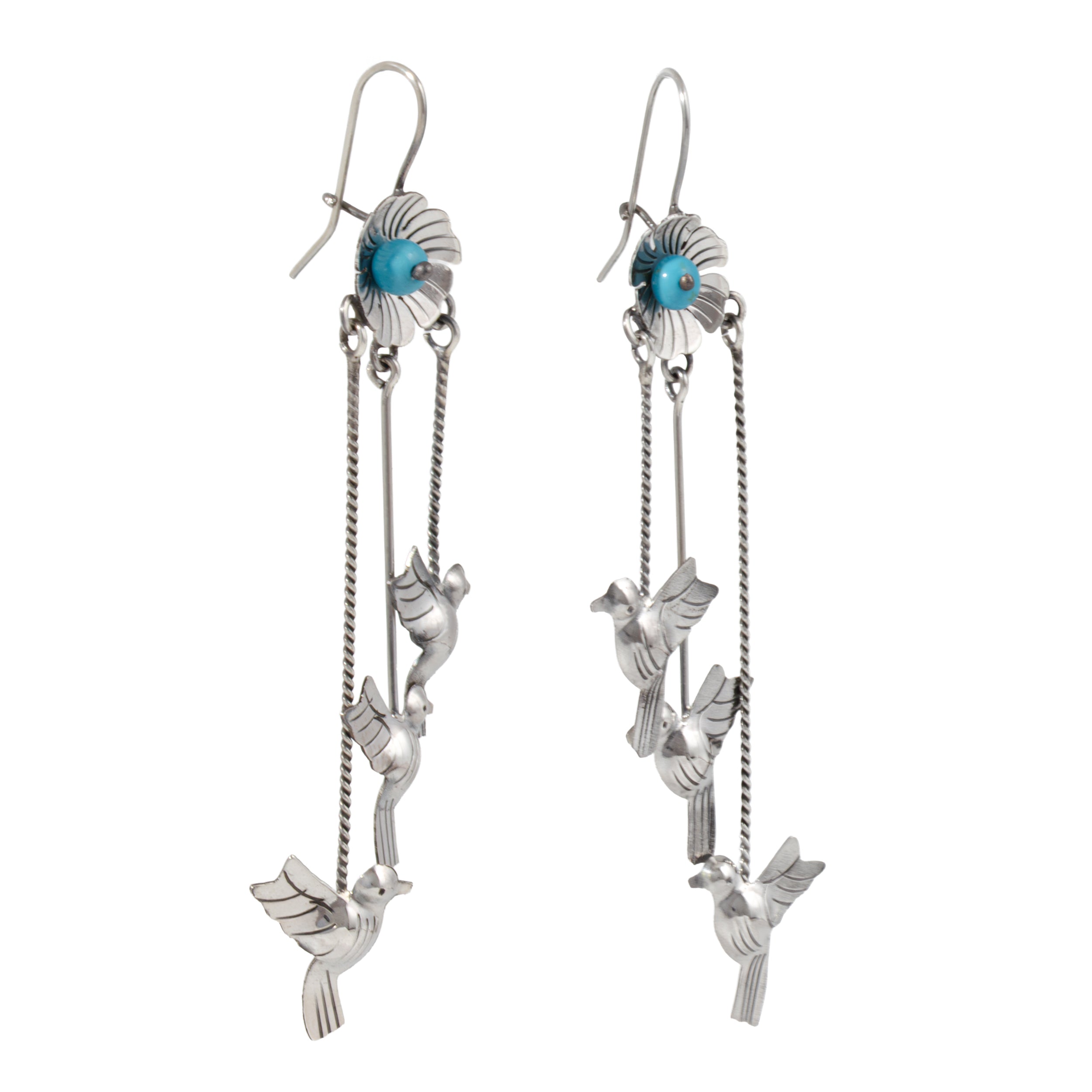 Sterling Silver Vuelo de Amor Mazahua Earrings