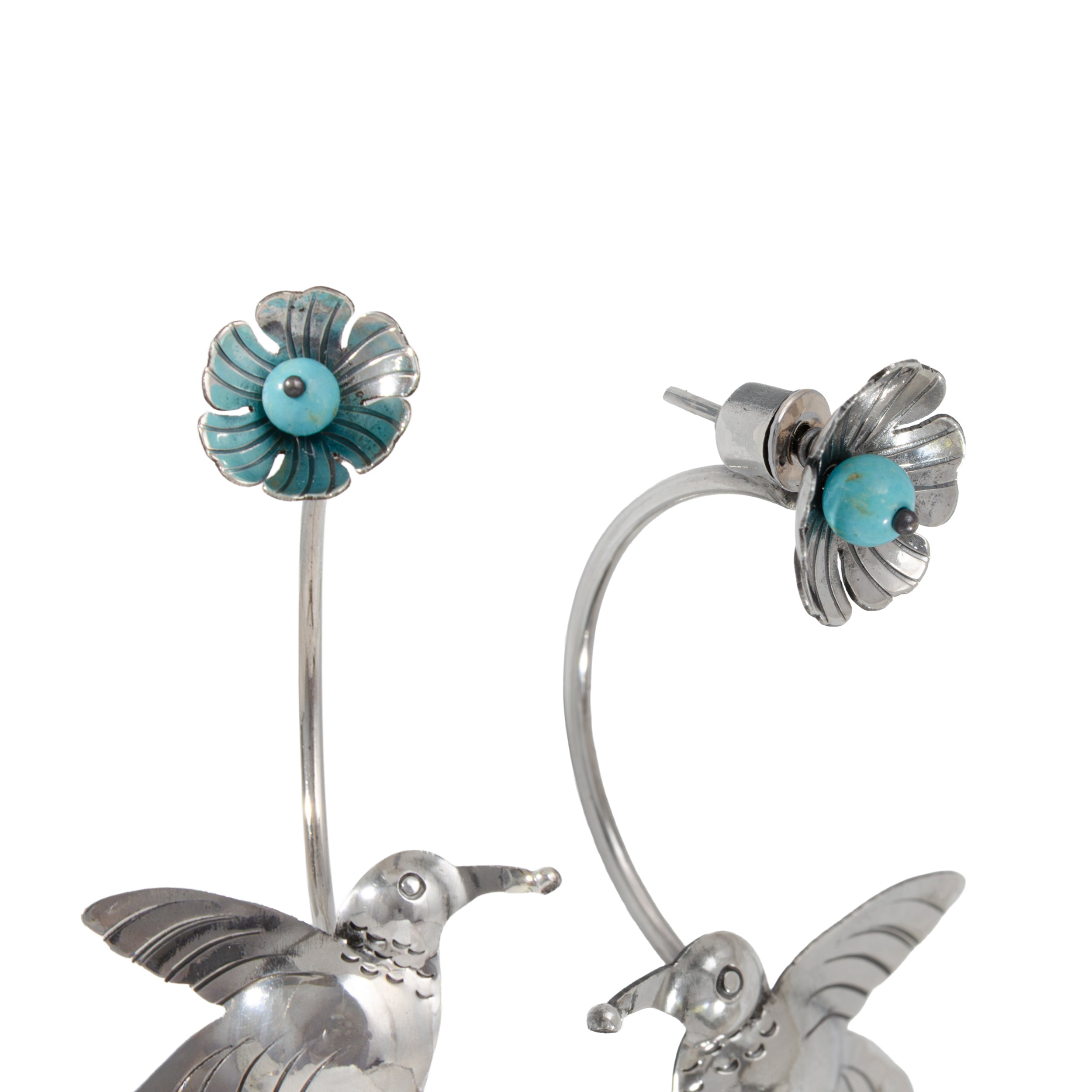 Einzelstück® Kolibri Orecchini in argento sterling 925 con design a uccello, oro 14 carati e oro rosa, realizzati a mano con zirconi verdi e rosa, gioielli anallergici, Argento sterling Einzelstück® Kolibri Orecchini in argento sterling 925 con design a uccello, oro 14 carati e oro rosa, realizzati a mano con zirconi verdi e rosa, gioielli anallergici, Argento sterling