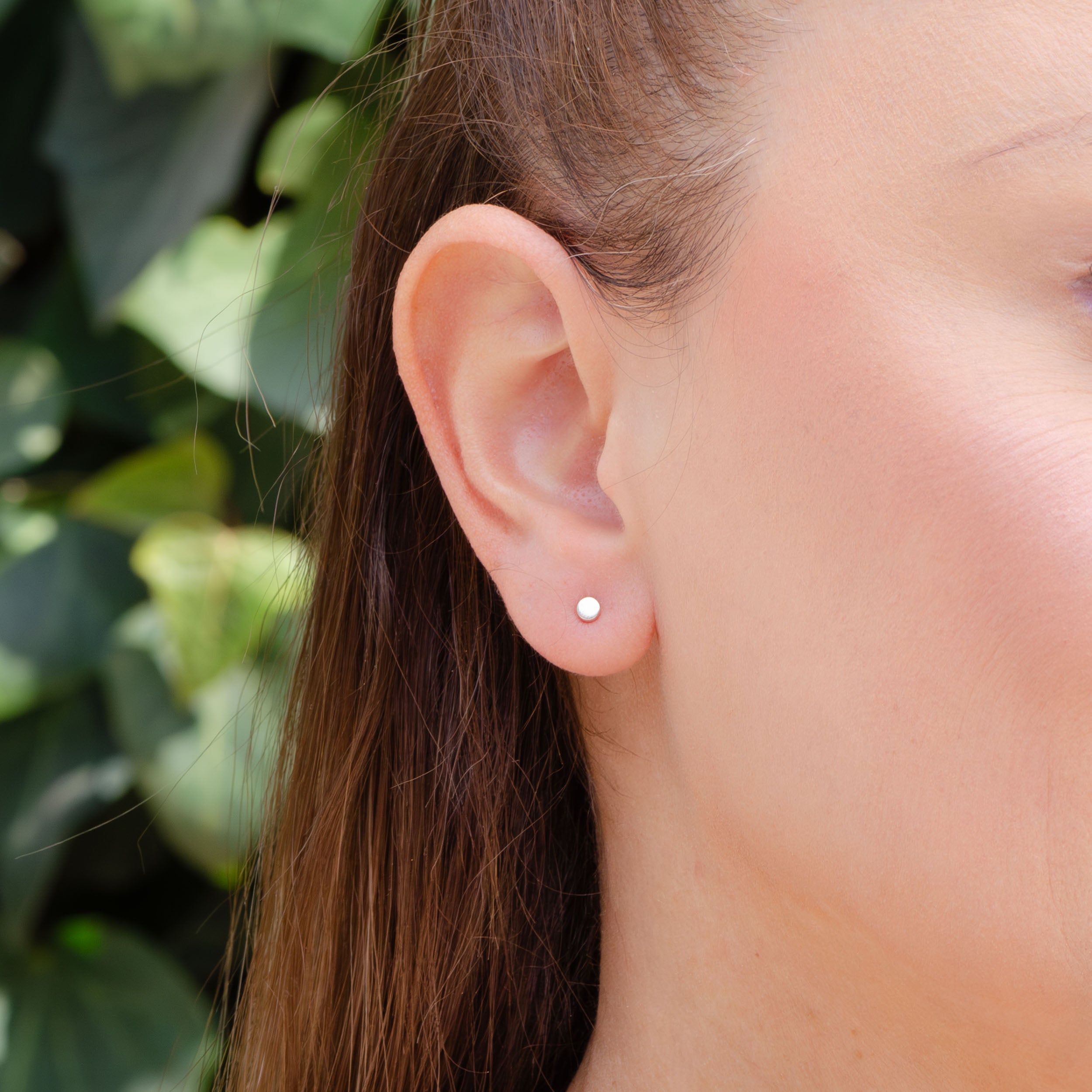 Sterling Silver Point Circle Stud Earrings