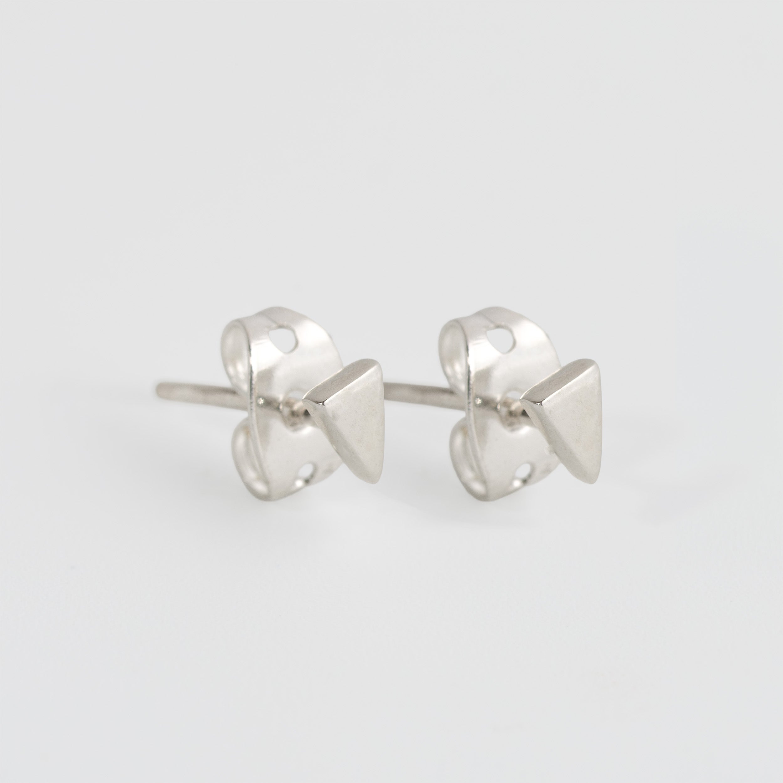 Sterling Silver Triangle Pyramid Earrings