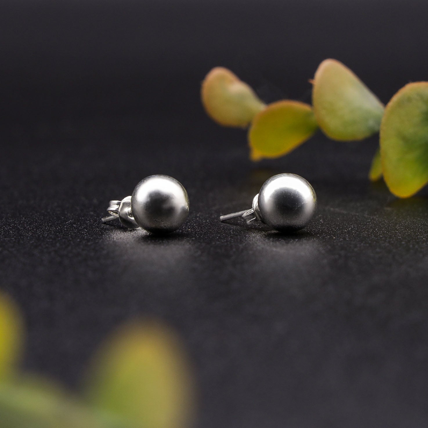 Sterling Silver Sphere Stud Earrings