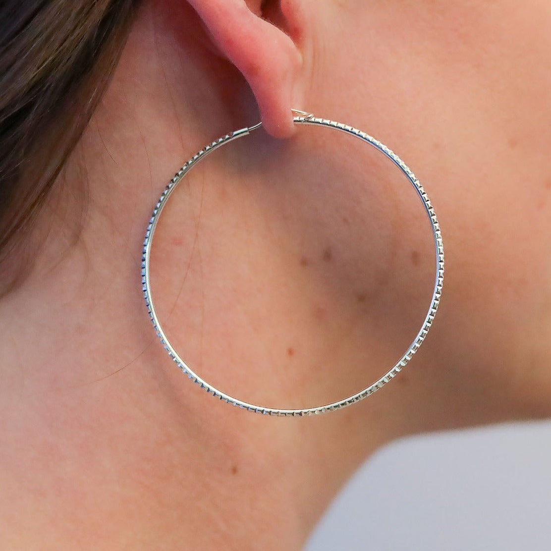 Sterling Silver Large 2.5" Hoop Earrings