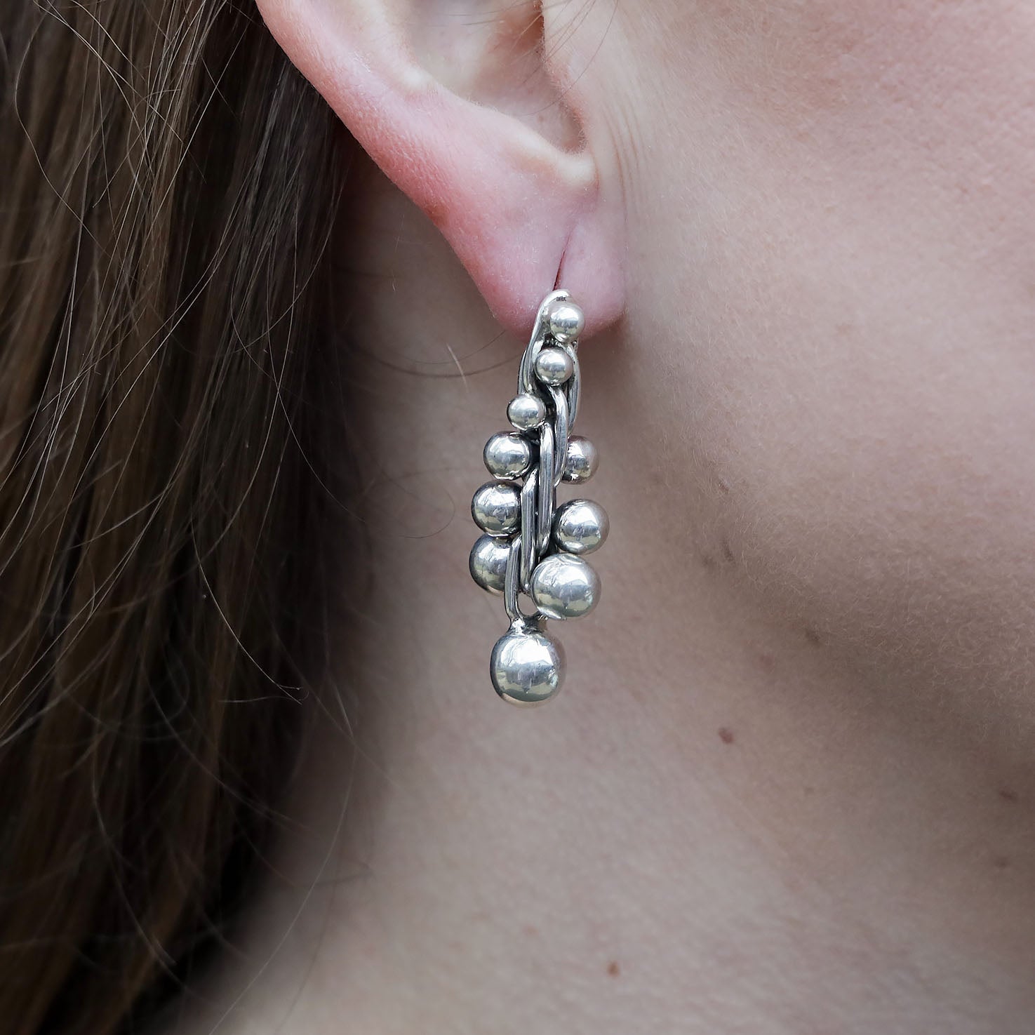 Sterling Silver Intertwined Pepper Earrings