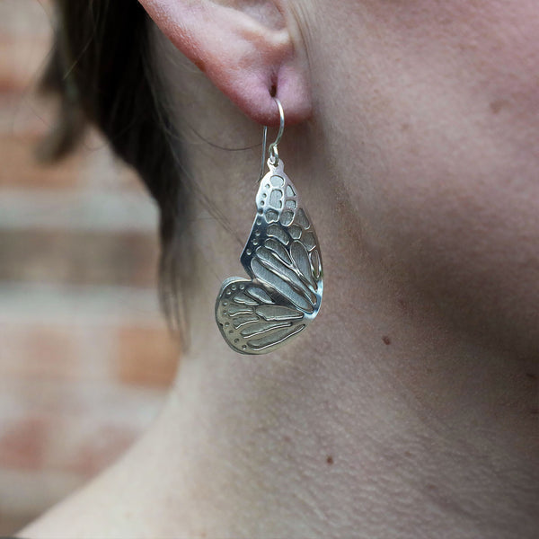 Sterling Silver Butterfly Wings Earrings