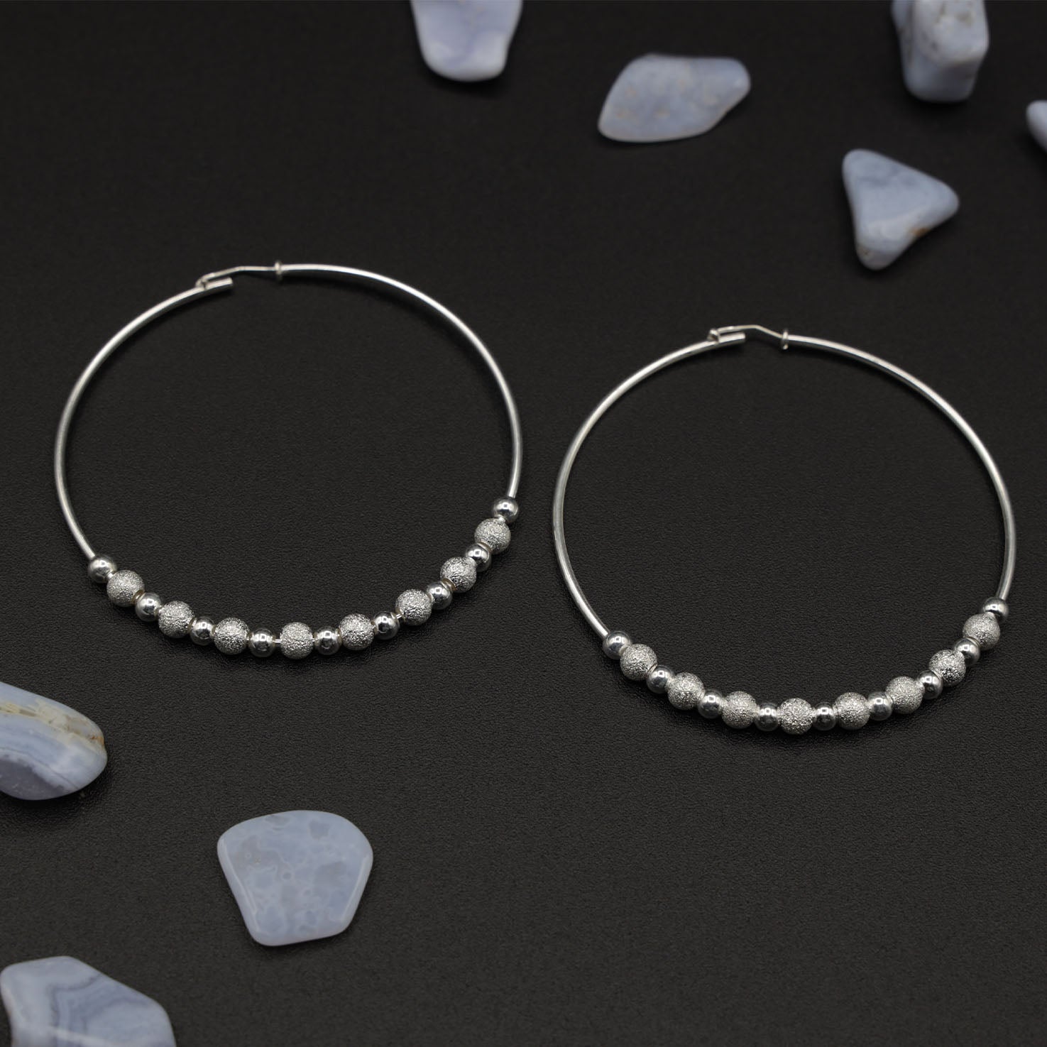 Sterling Silver Large 2.5" Hoop Earrings