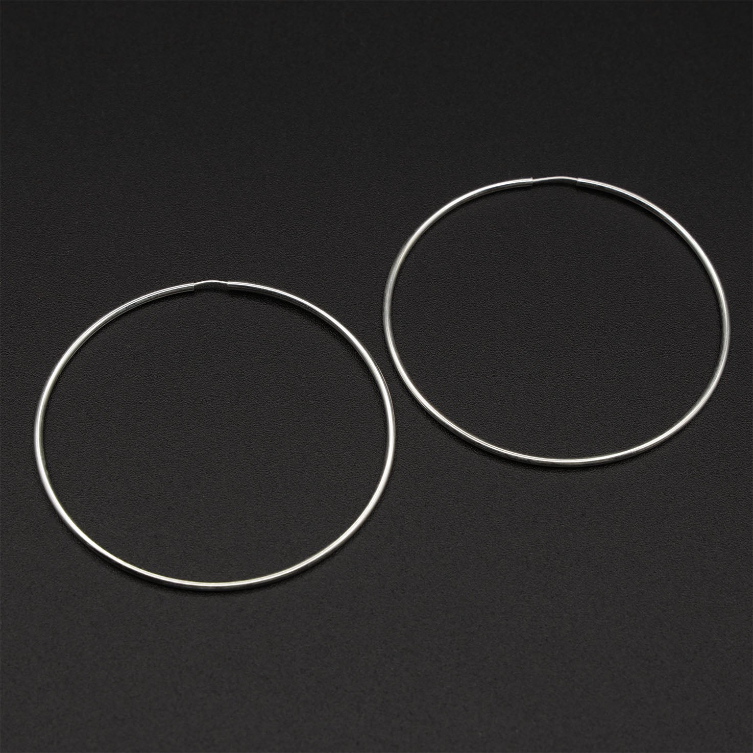 Sterling Silver Large 2.5" Hoop Earrings