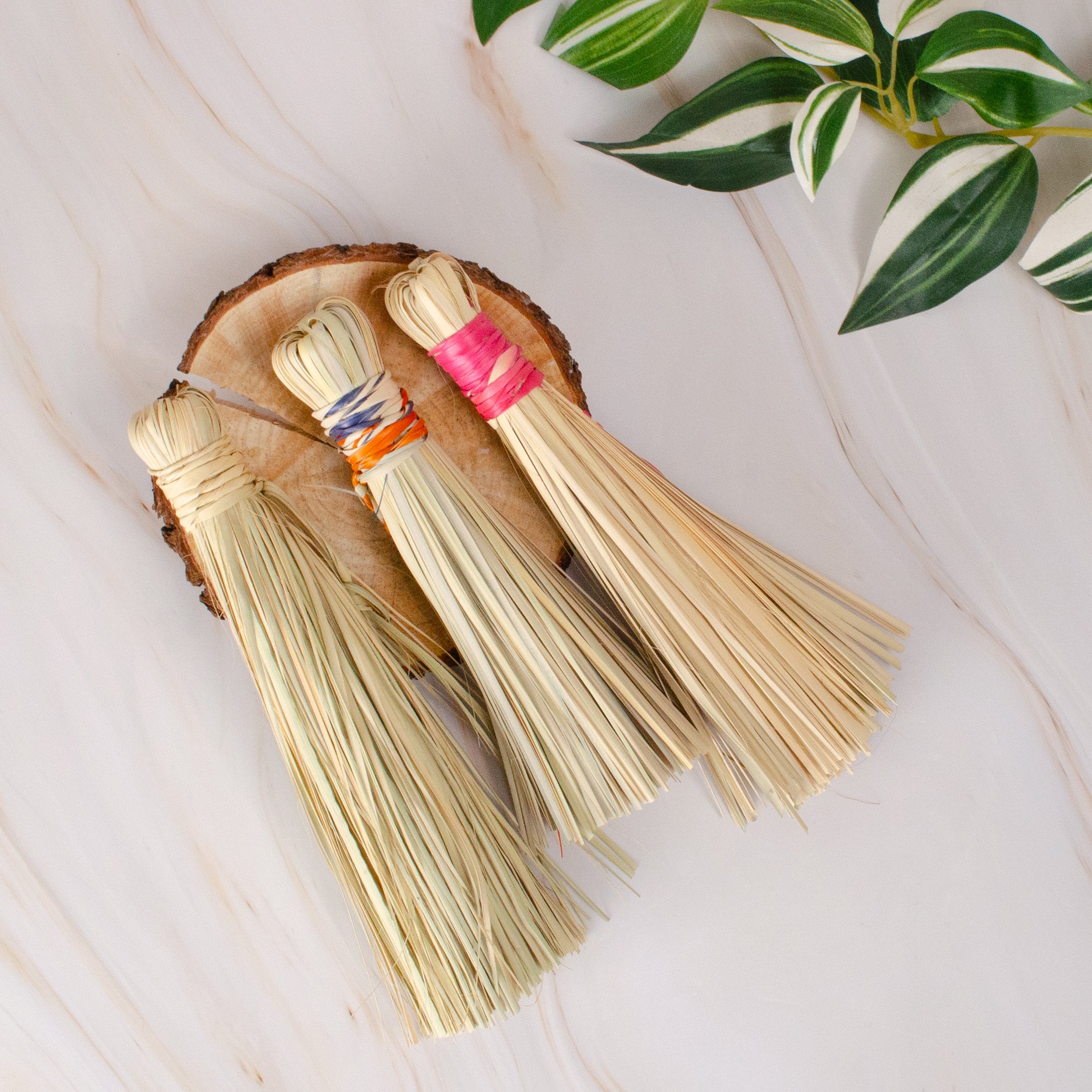 Escobitas Natural Palm Handheld Brooms