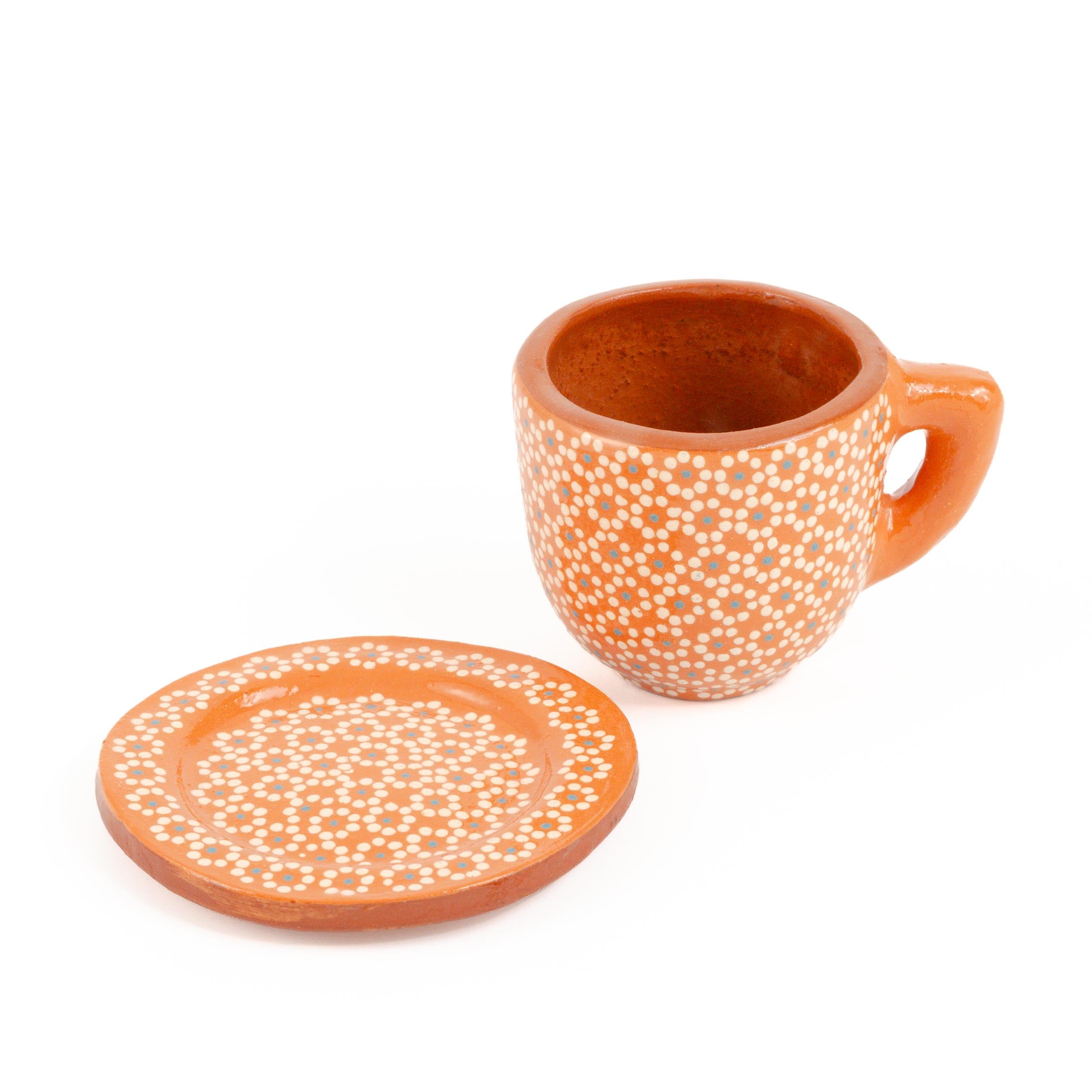 Capula Hand-Painted Espresso Cup with Saucer | Lolo Mexican Mercadito