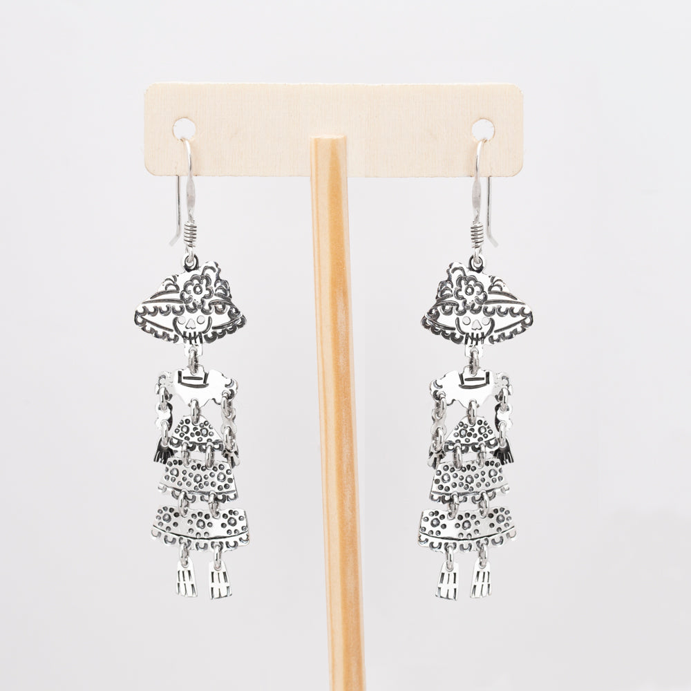 Sterling Silver Catrina Dangle Earrings