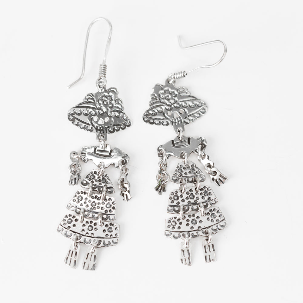 Sterling Silver Catrina Dangle Earrings