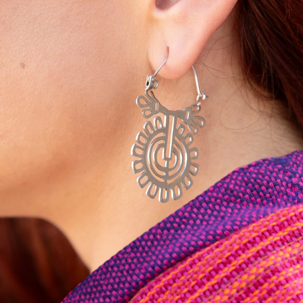 Sterling Silver Maya Sol Earrings