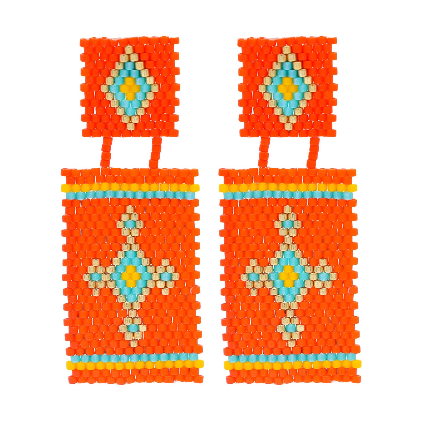 Viyeríca Wixárika Beaded Square Earrings