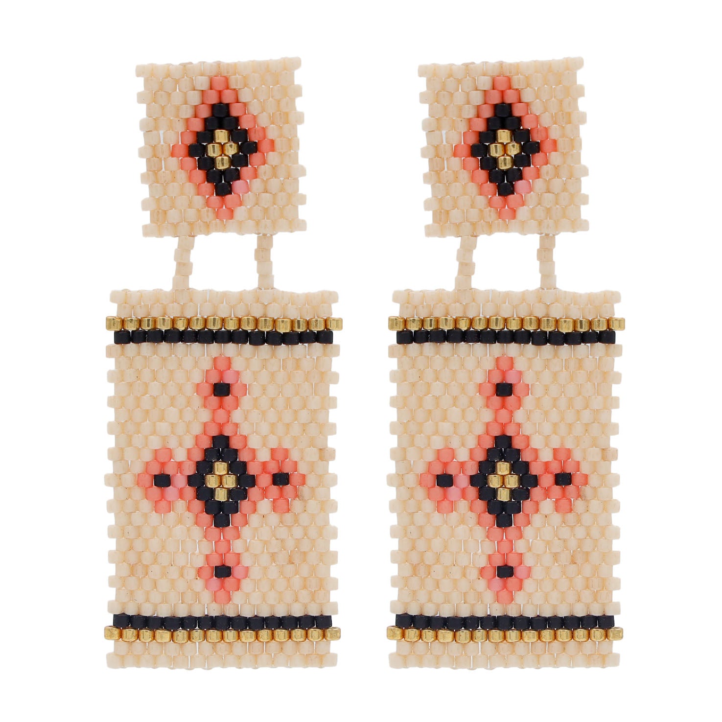 Viyeríca Wixárika Beaded Square Earrings