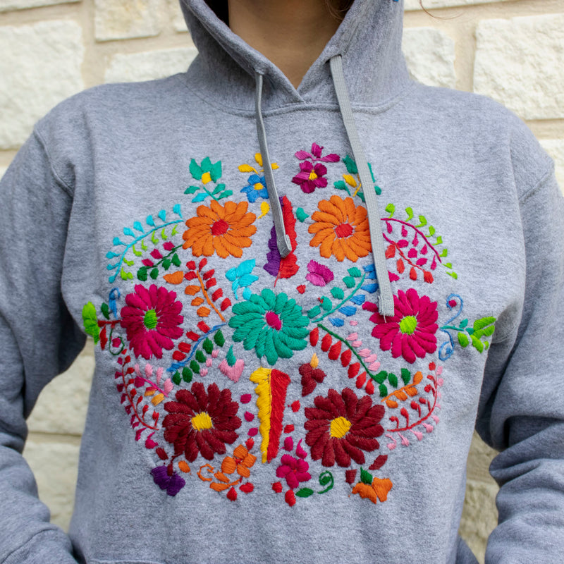 Chilac Floral Embroidered Pullover Hoodie