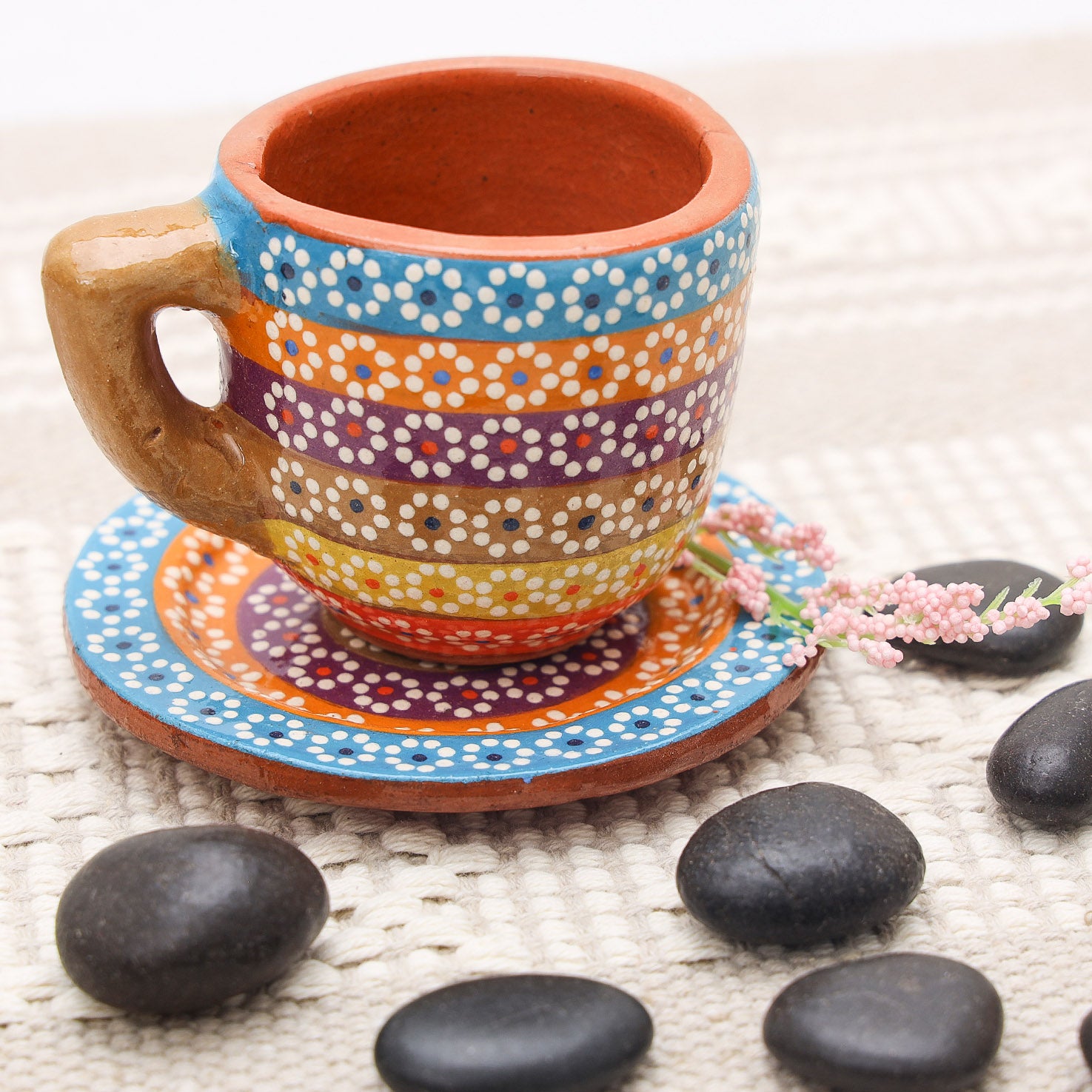 Capula Hand-Painted Espresso Cup with Saucer