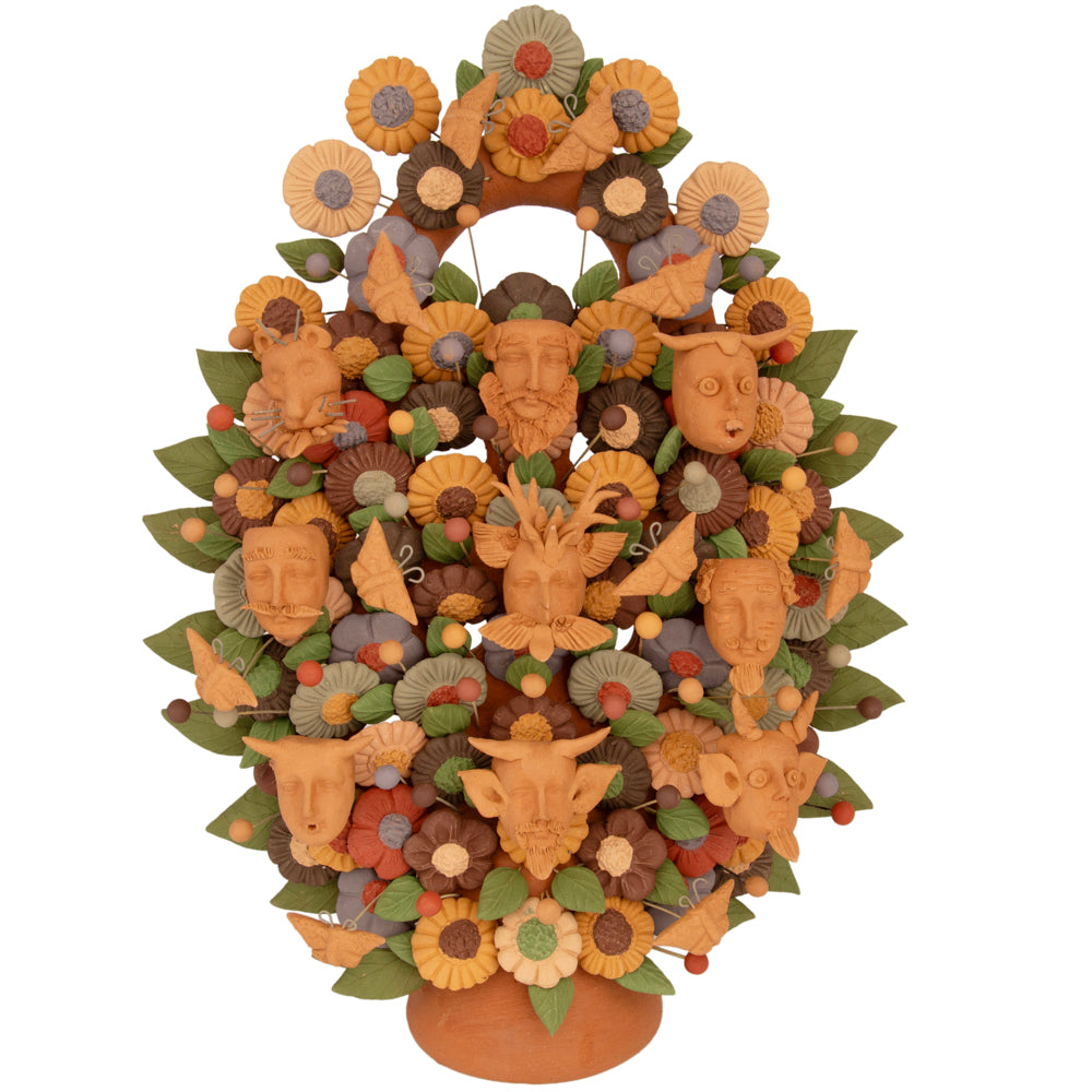 Máscaras Tree of Life Barro Pigmentado Clay Sculpture