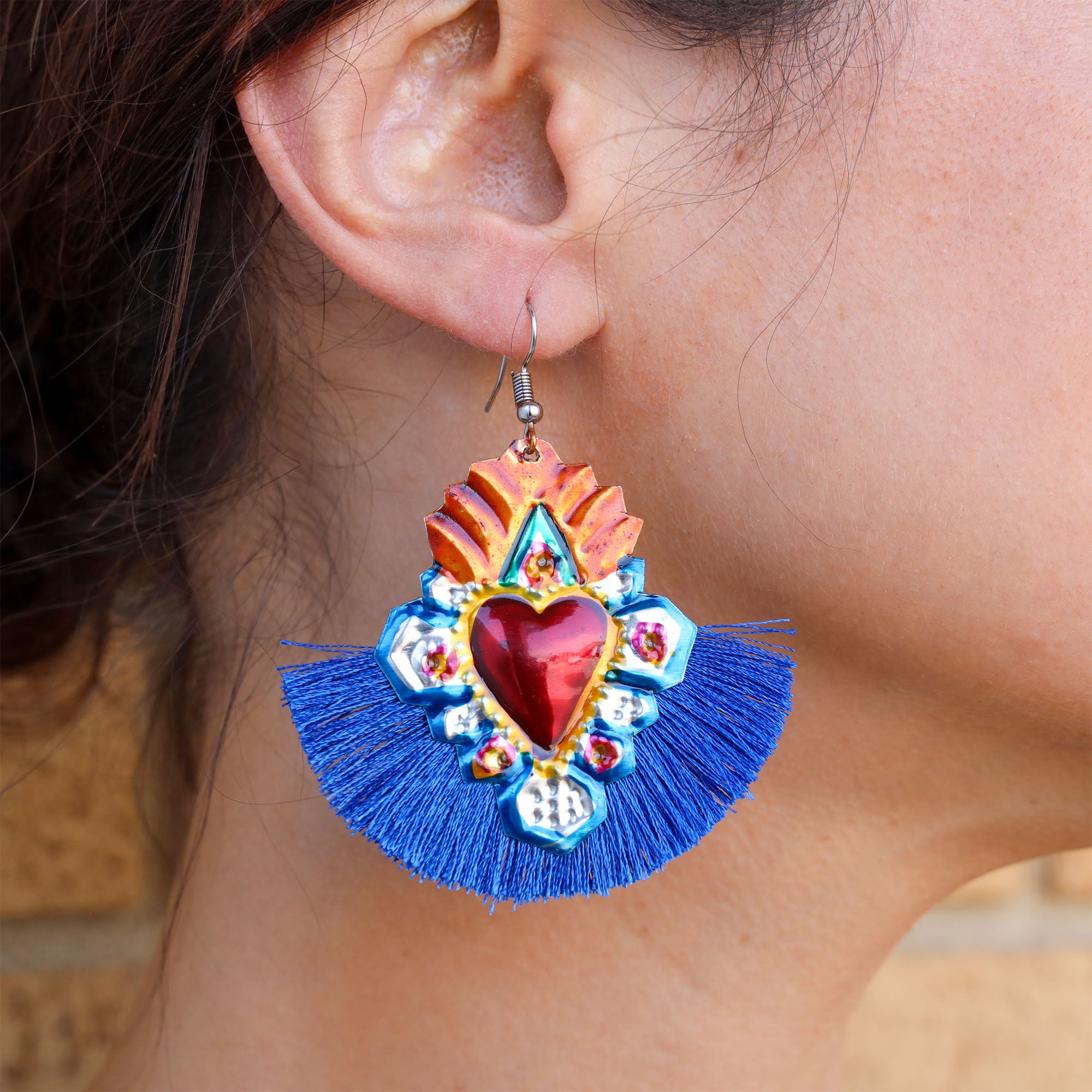 Mariposas Milagro with Tassel Mexican Statement Earrings