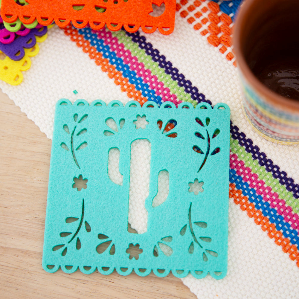 "Papel Picado" Felt Fiesta Coasters (Set of 6)