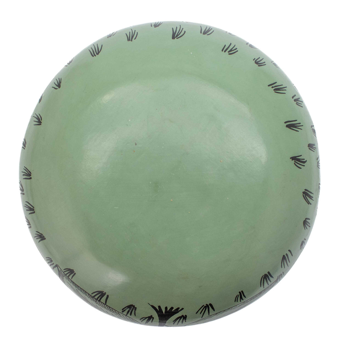Huancito Hand-Painted Short Medium Pistachio Floral Vase