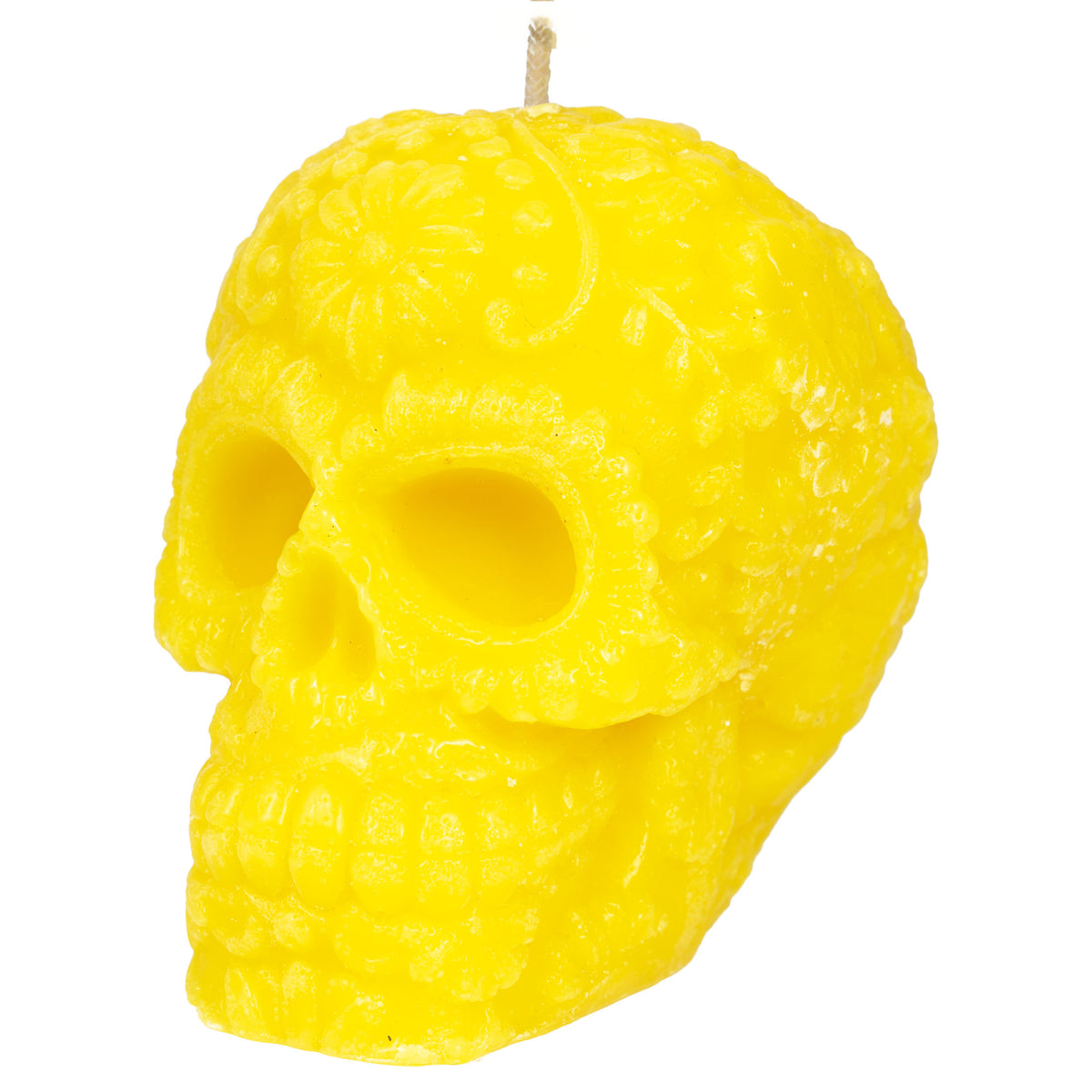 Sugar Skull with Flowers Candle