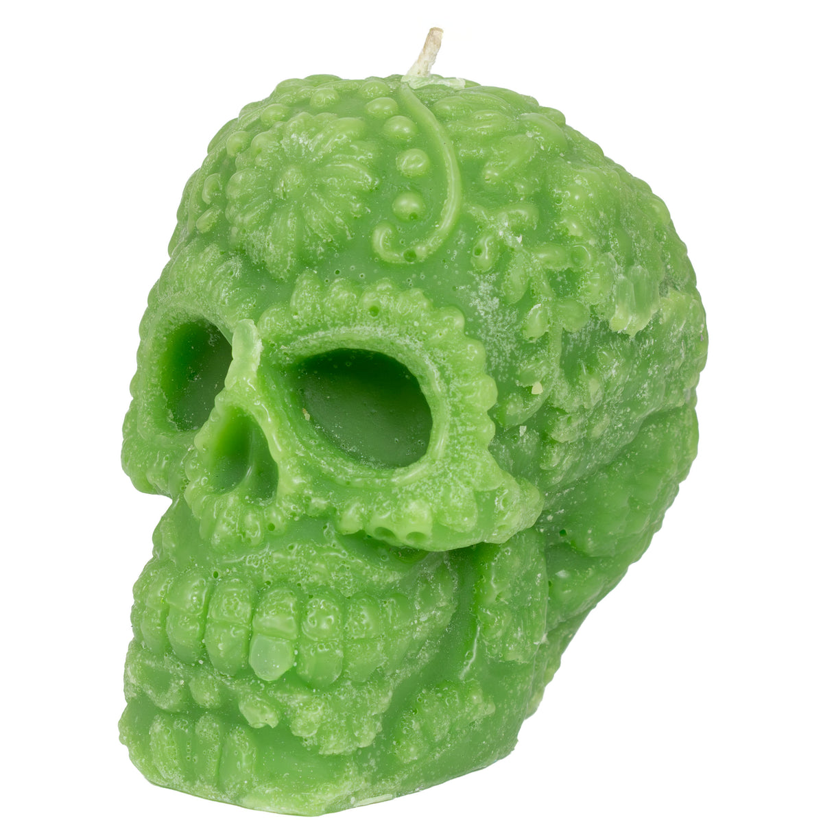 Sugar Skull with Flowers Candle