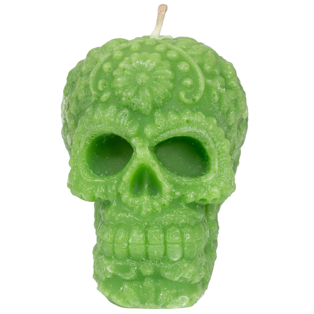 Sugar Skull with Flowers Candle