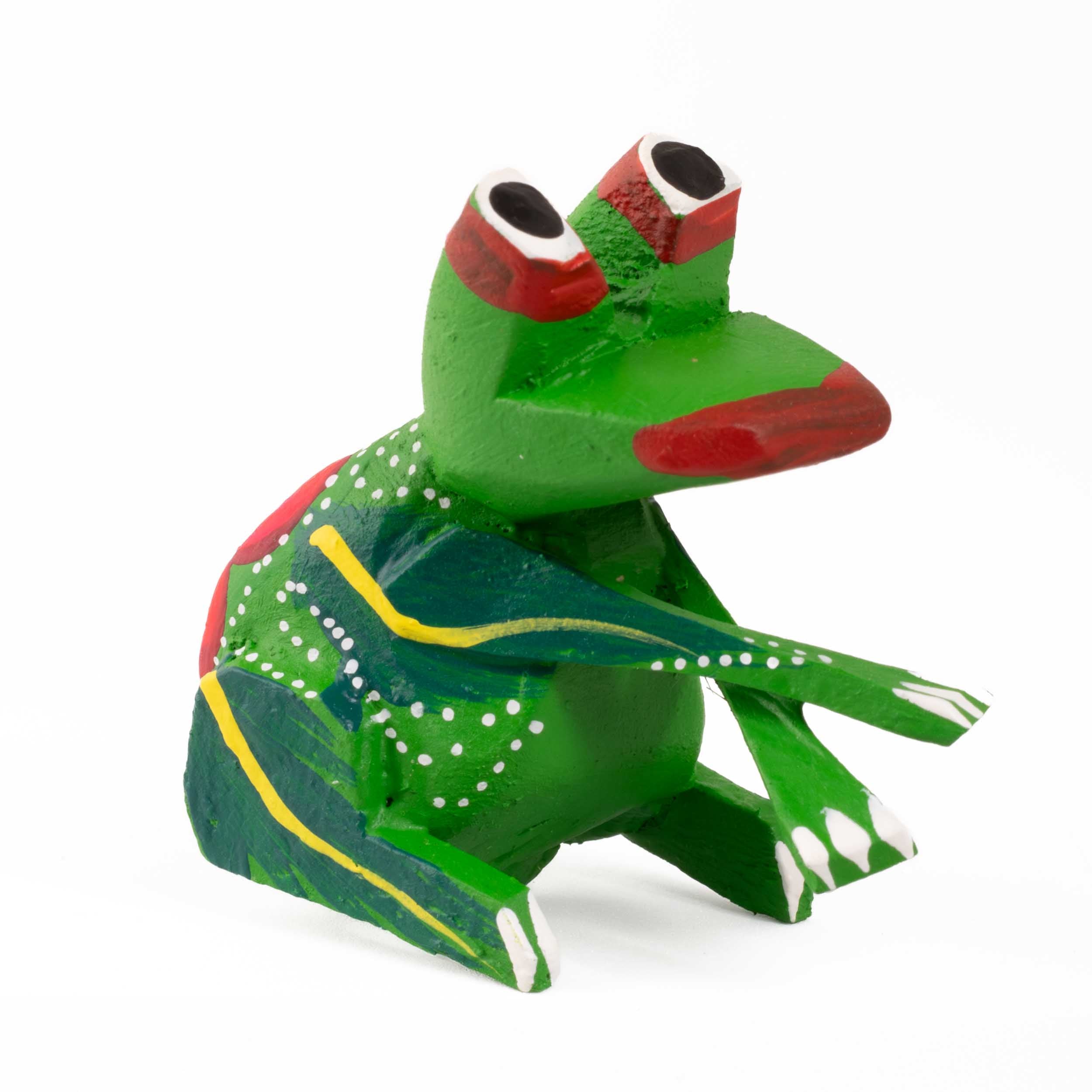 Hand Painted Frog Wooden Figurine Alebrije