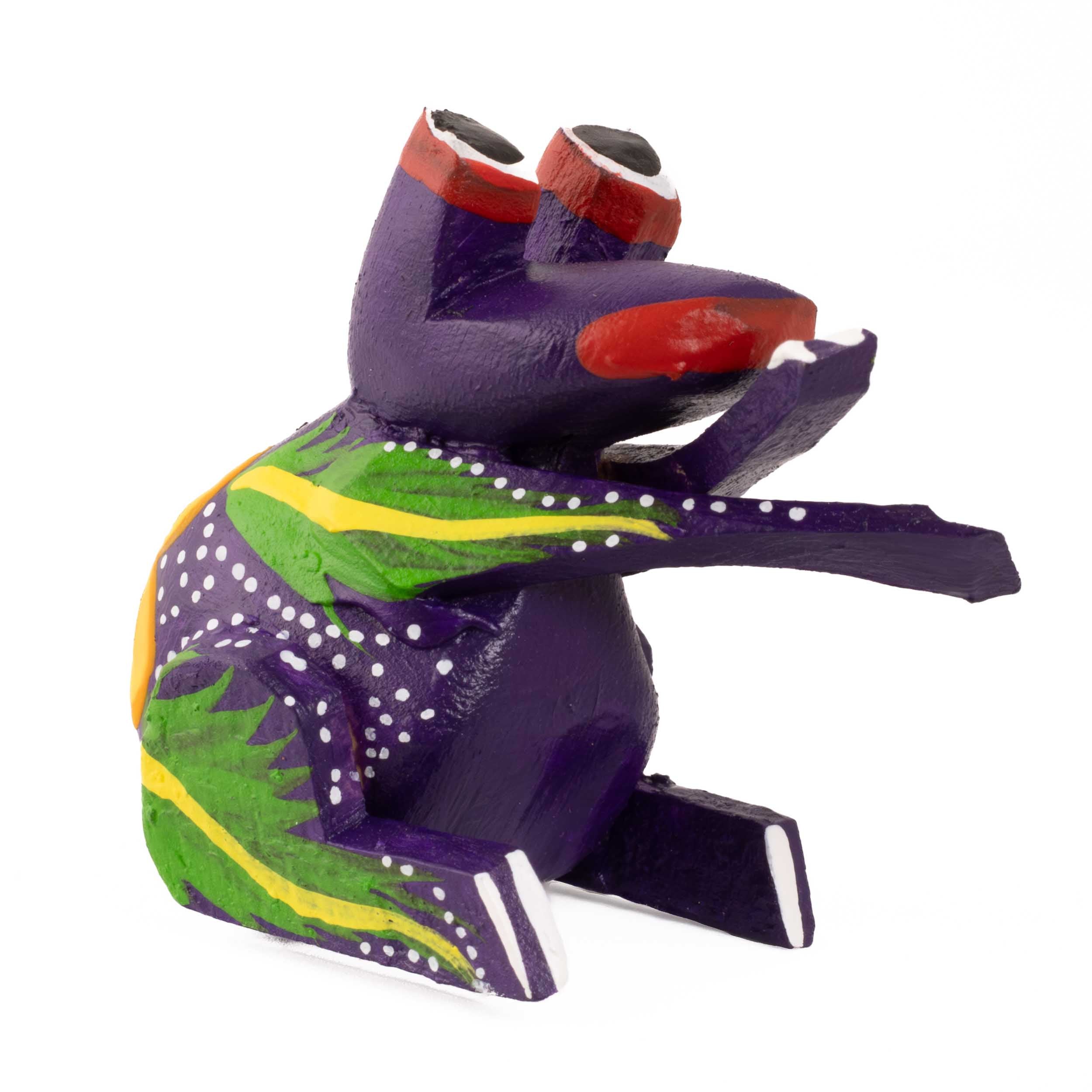 Hand Painted Frog Wooden Figurine Alebrije | Lolo Mexican Mercadito