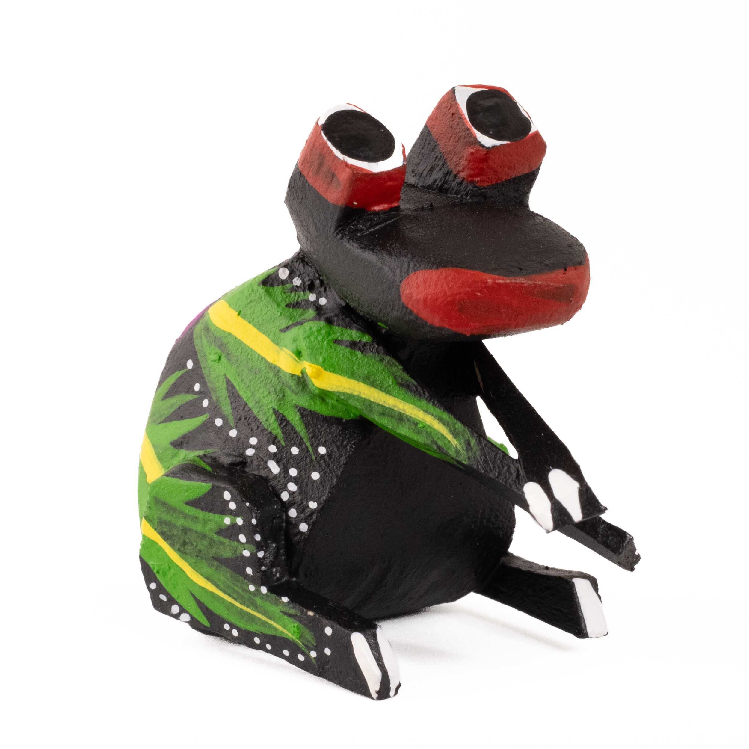Hand Painted Frog Wooden Figurine Alebrije