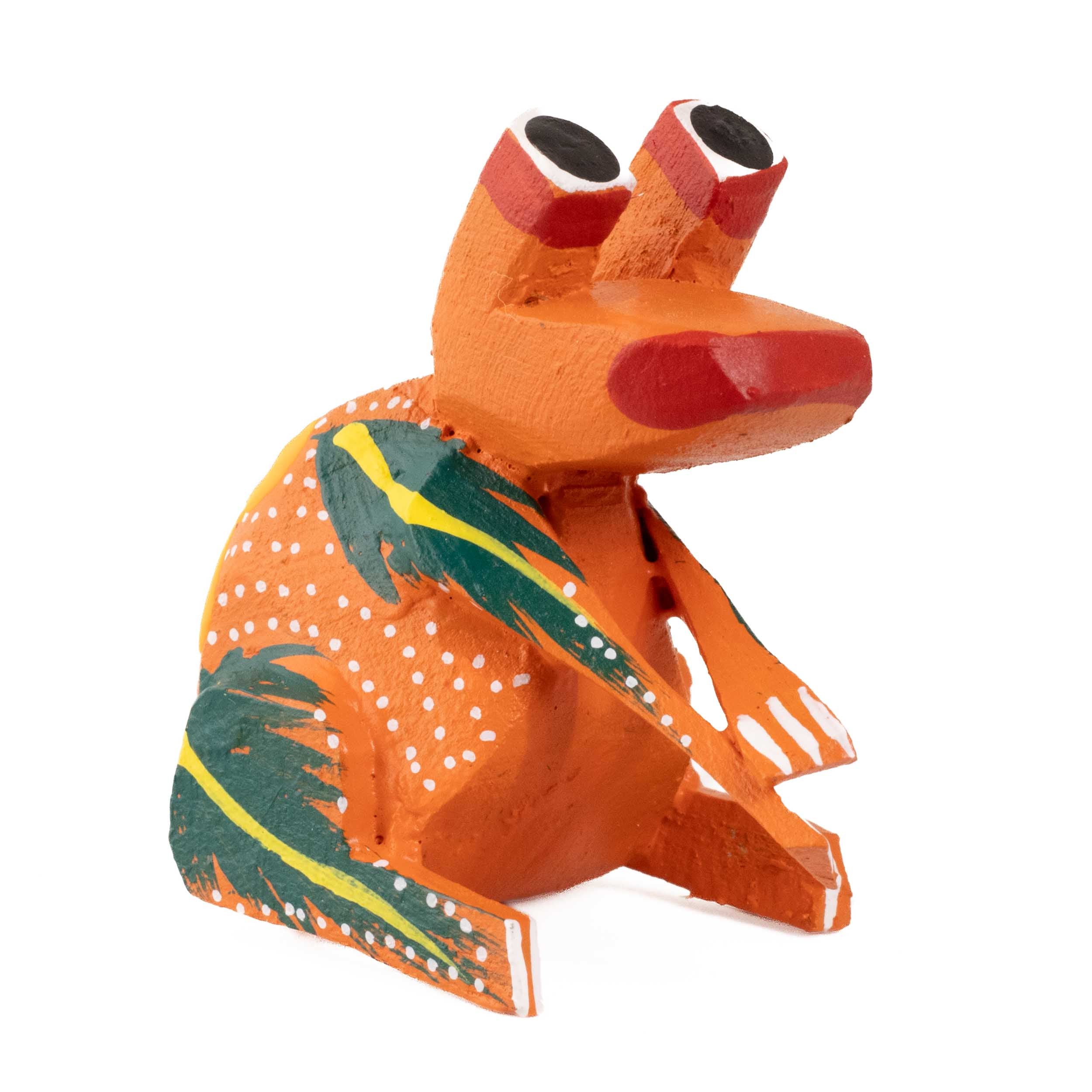 Hand Painted Frog Wooden Figurine Alebrije