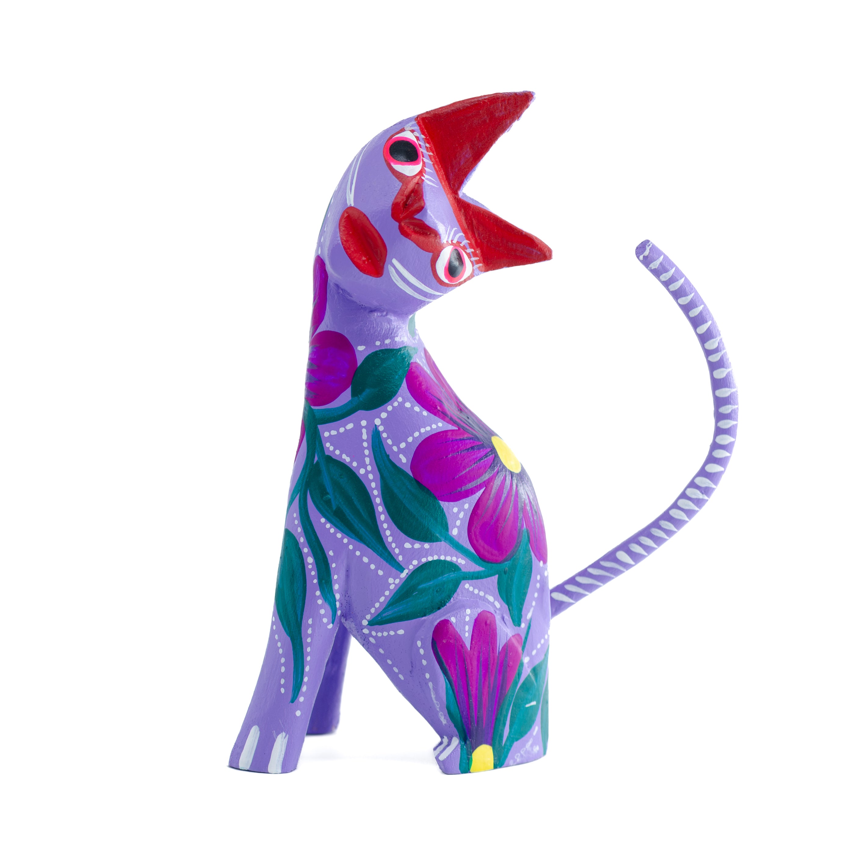 Hand Painted Neck Side Bend Cat | Lolo Mexican Mercadito