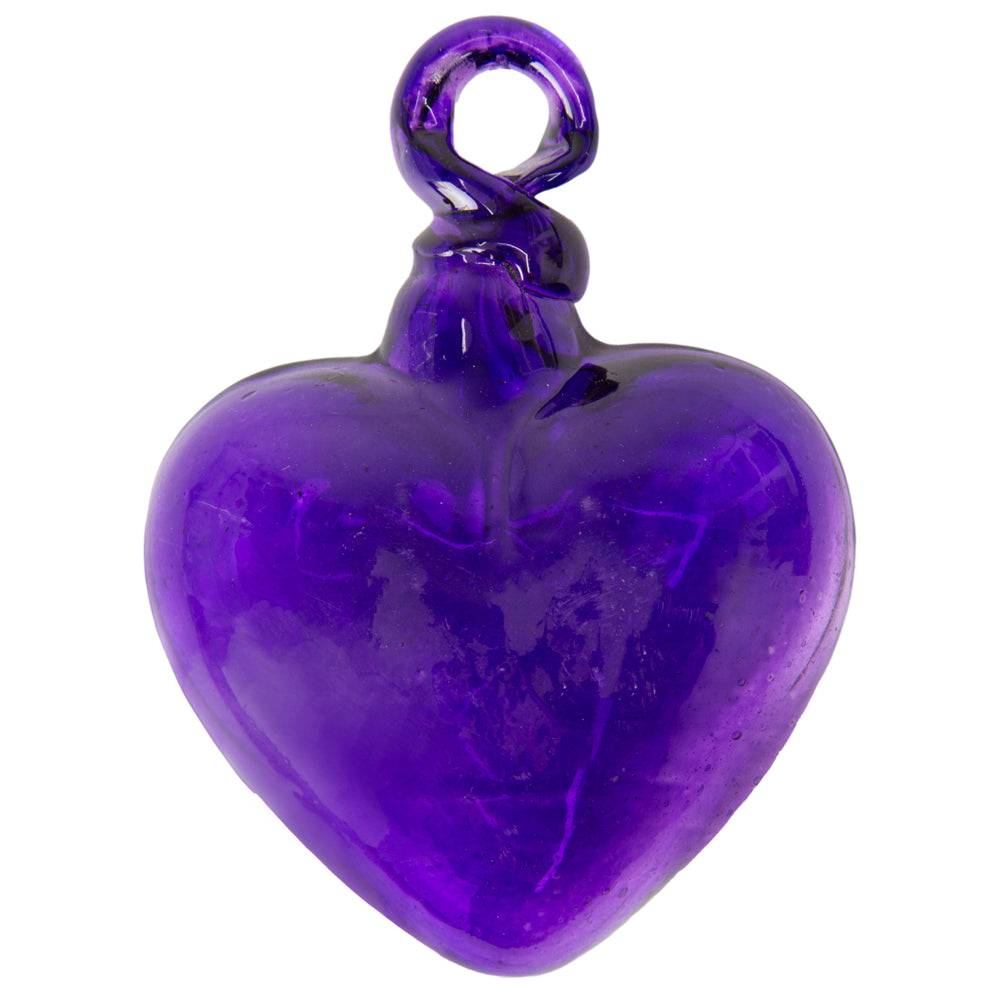 Tonalá Solid Blown Glass Hanging Heart Ornament