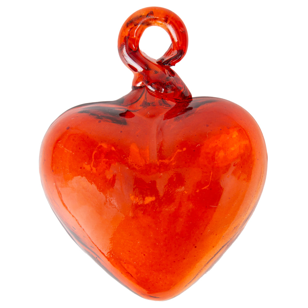 Tonalá Solid Blown Glass Hanging Heart Ornament