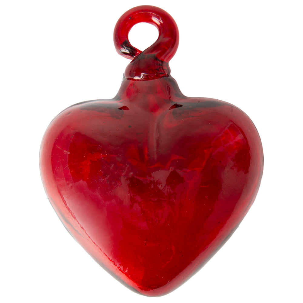 Tonalá Solid Blown Glass Hanging Heart Ornament
