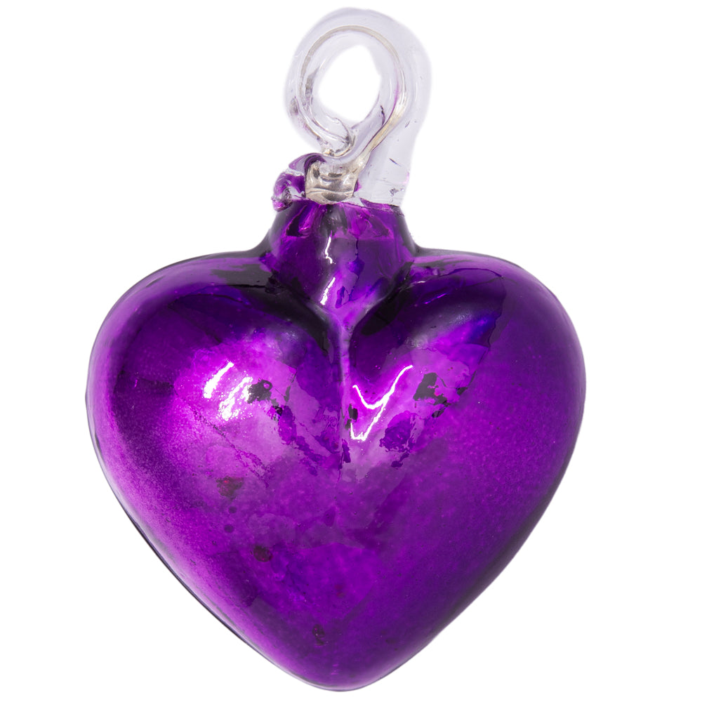 Tonalá Solid Blown Glass Hanging Heart Ornament