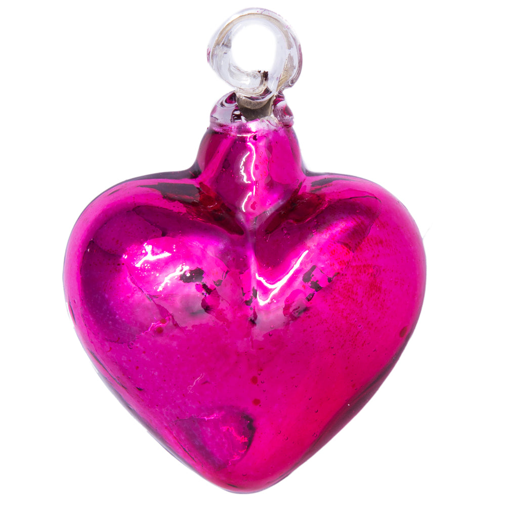Tonalá Solid Blown Glass Hanging Heart Ornament