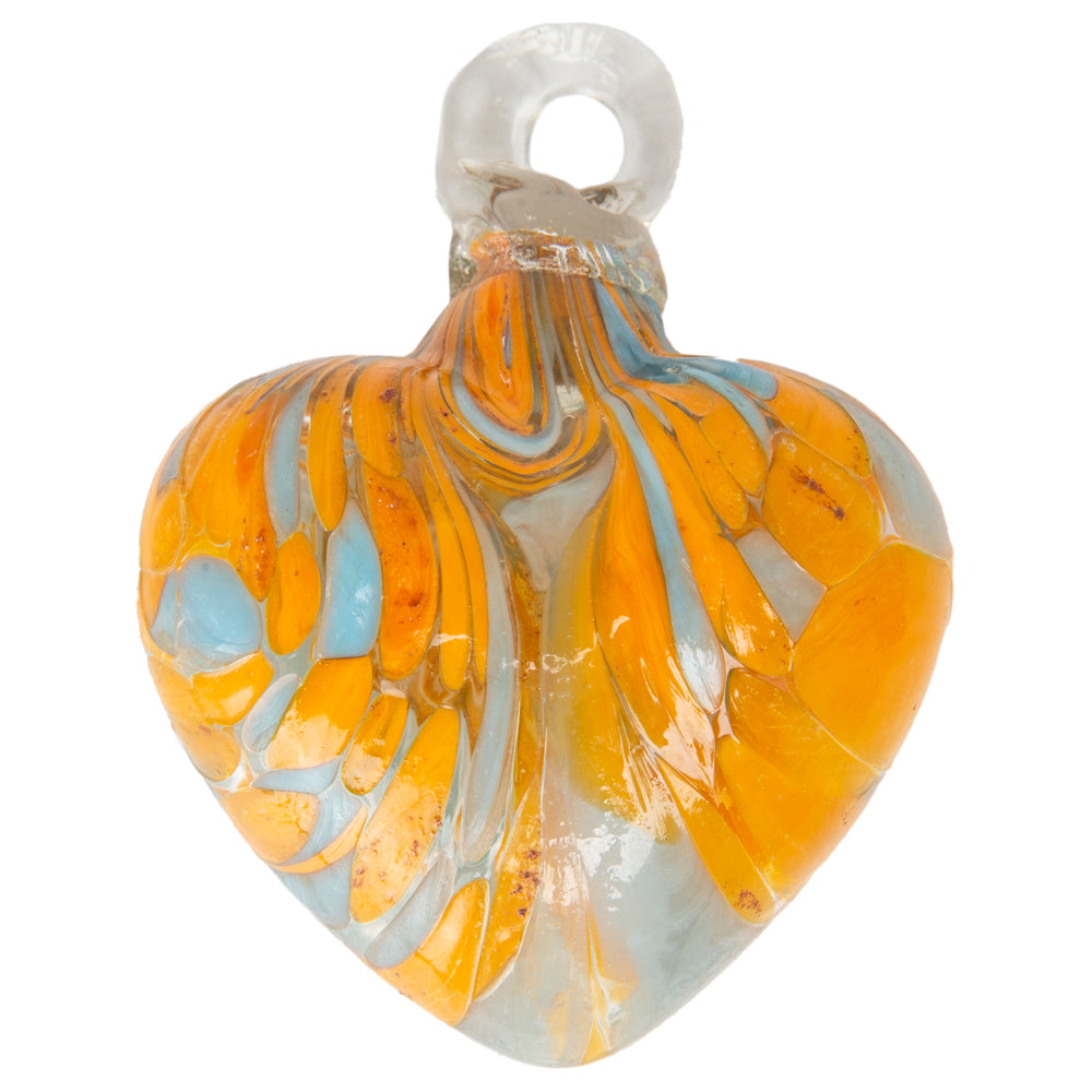Tonalá Multicolor Blown Glass Hanging Heart Ornament