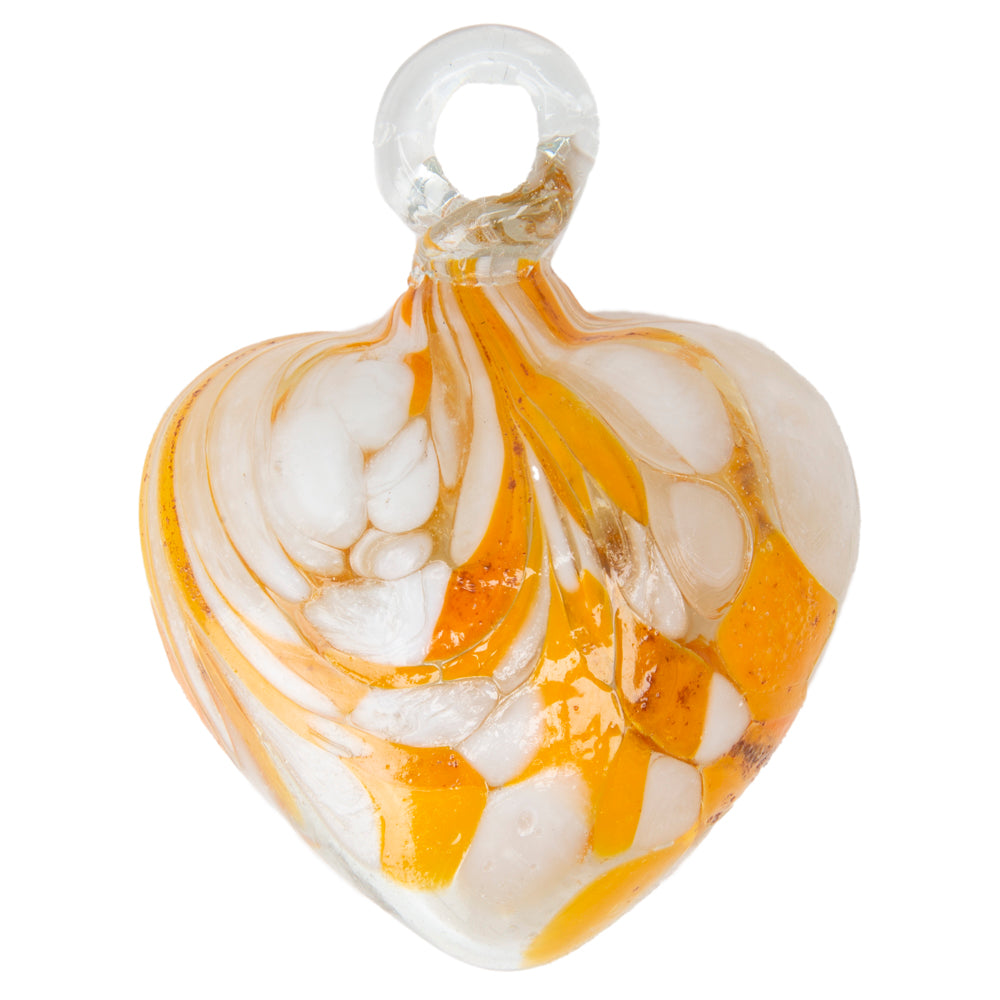 Tonalá Multicolor Blown Glass Hanging Heart Ornament