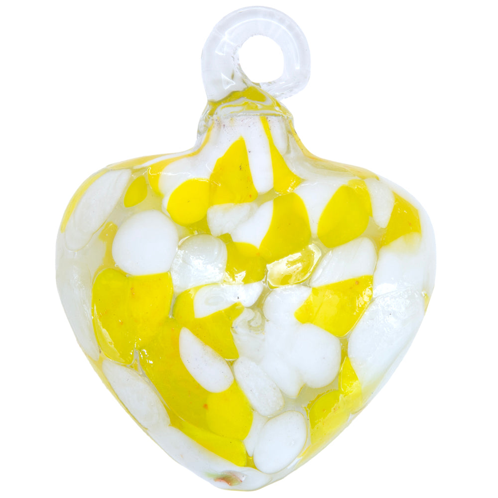 Tonalá Multicolor Blown Glass Hanging Heart Ornament