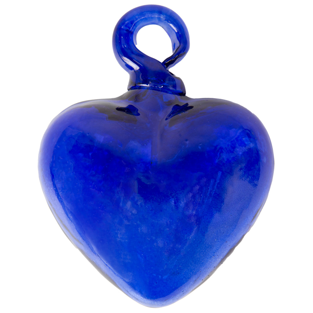 Tonalá Solid Blown Glass Hanging Heart Ornament