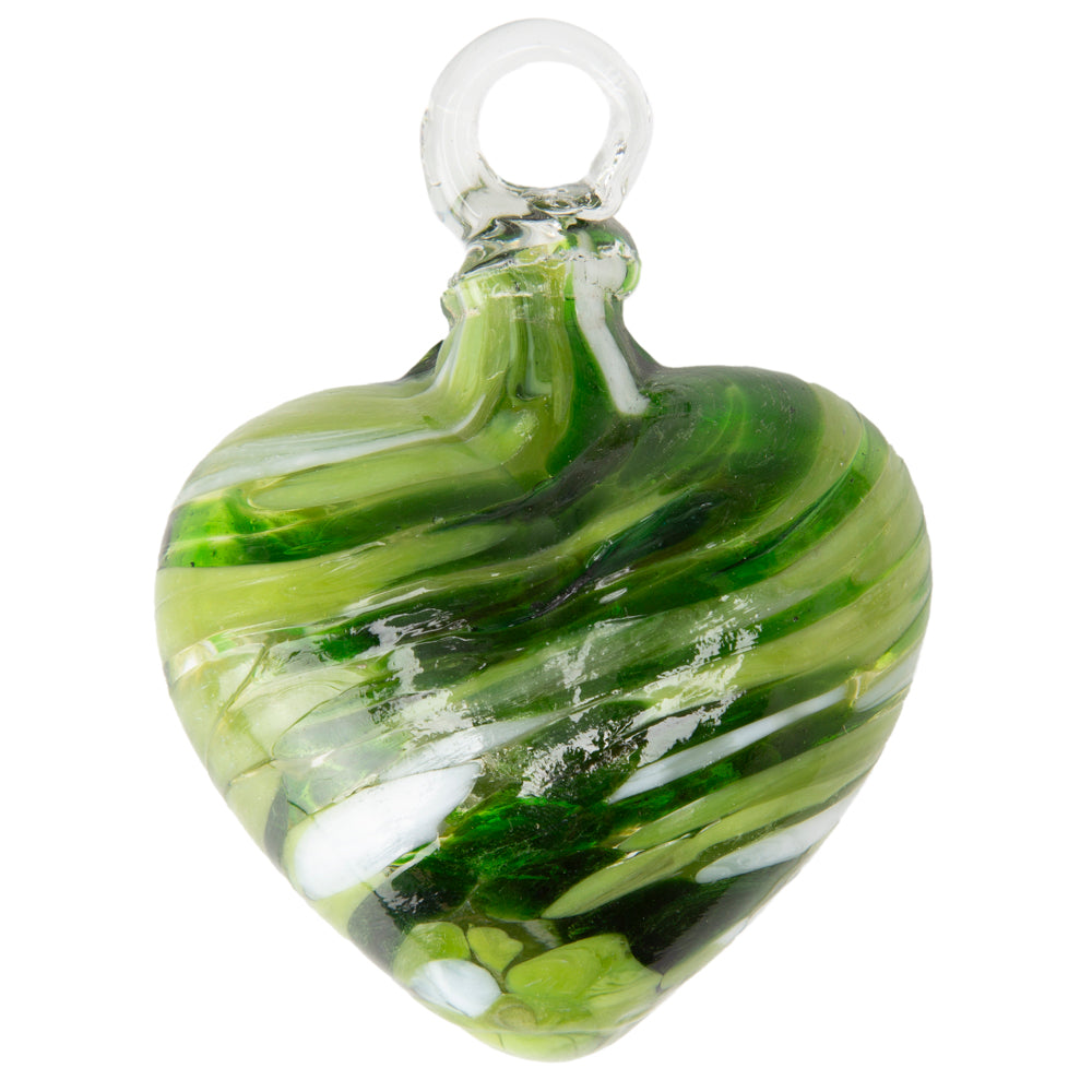 Tonalá Multicolor Blown Glass Hanging Heart Ornament