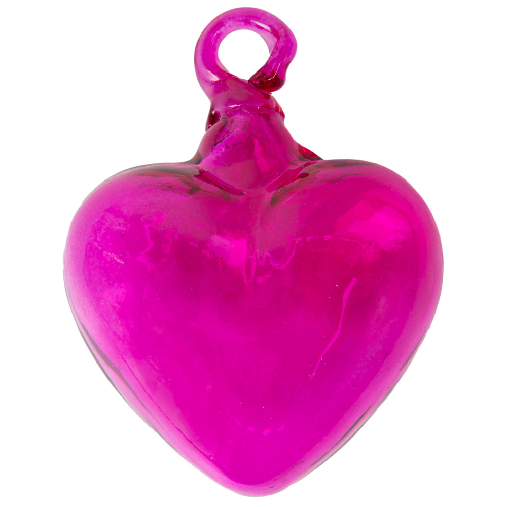 Tonalá Solid Blown Glass Hanging Heart Ornament