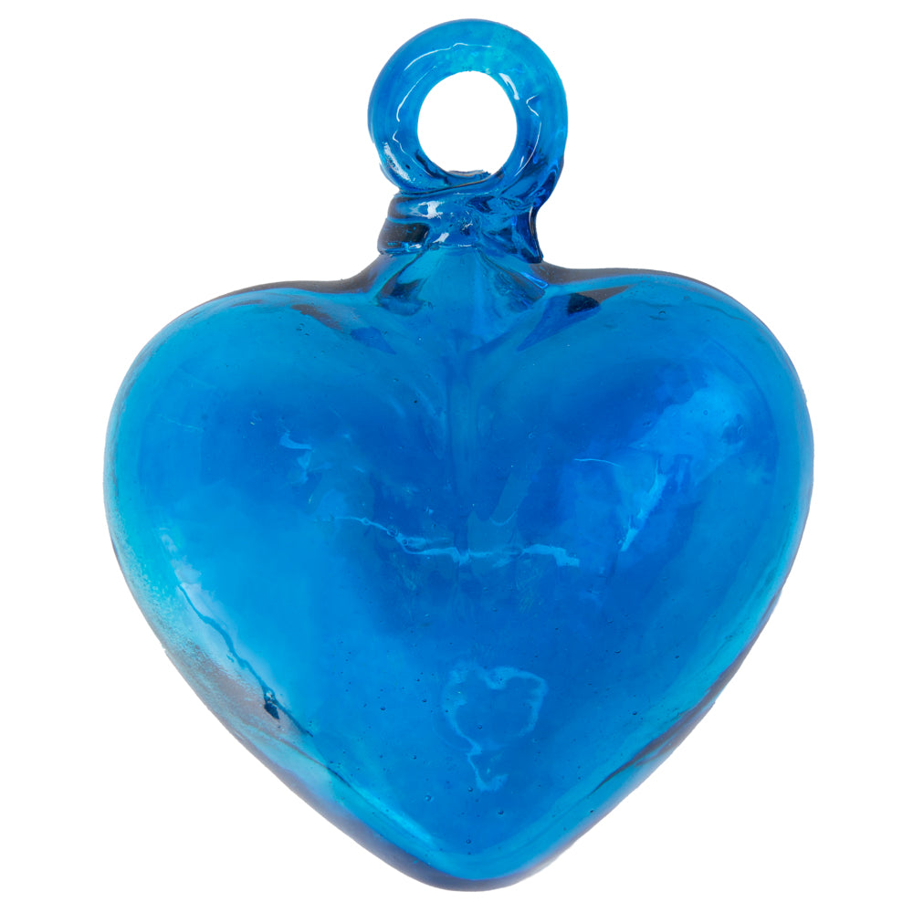 Tonalá Solid Blown Glass Hanging Heart Ornament
