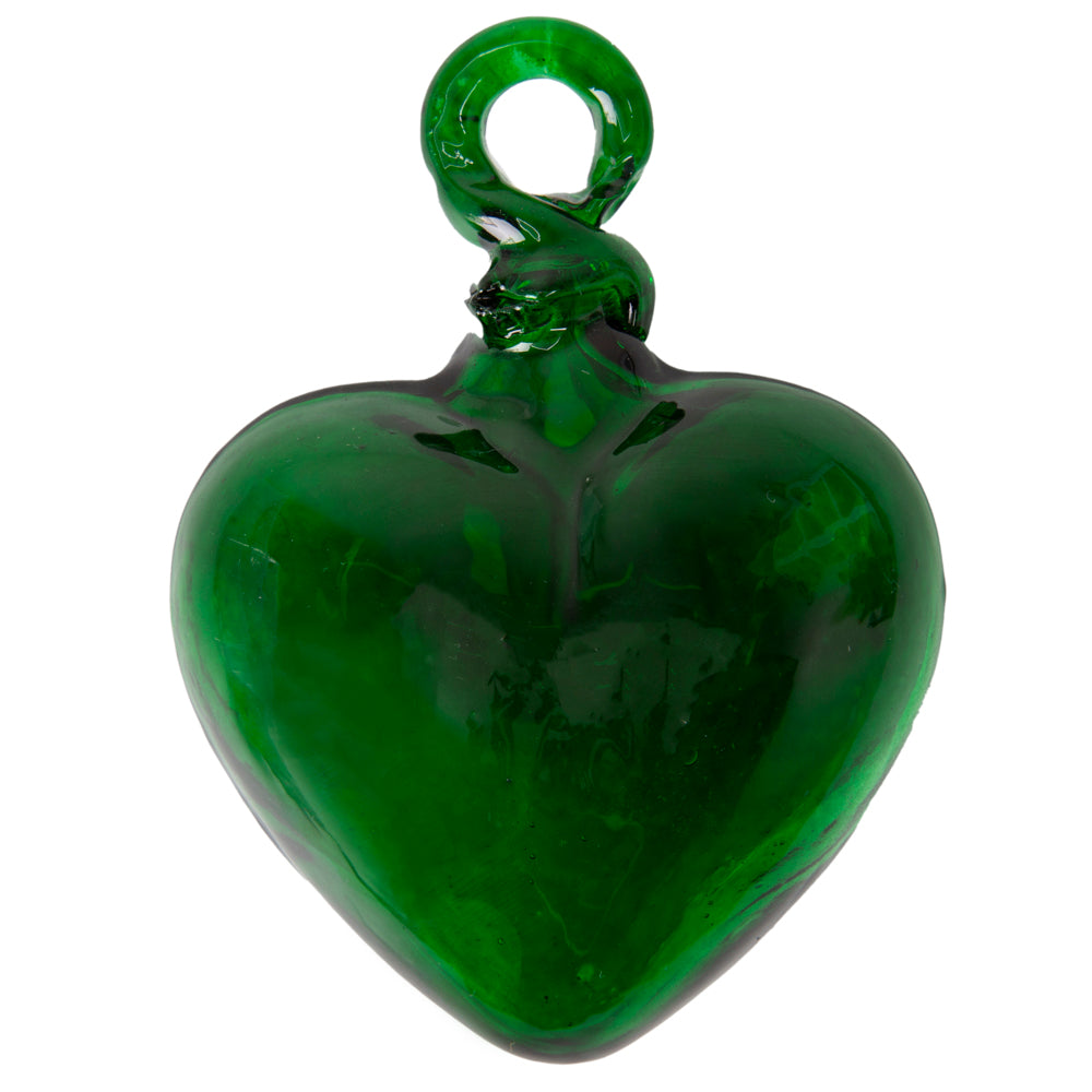 Tonalá Solid Blown Glass Hanging Heart Ornament