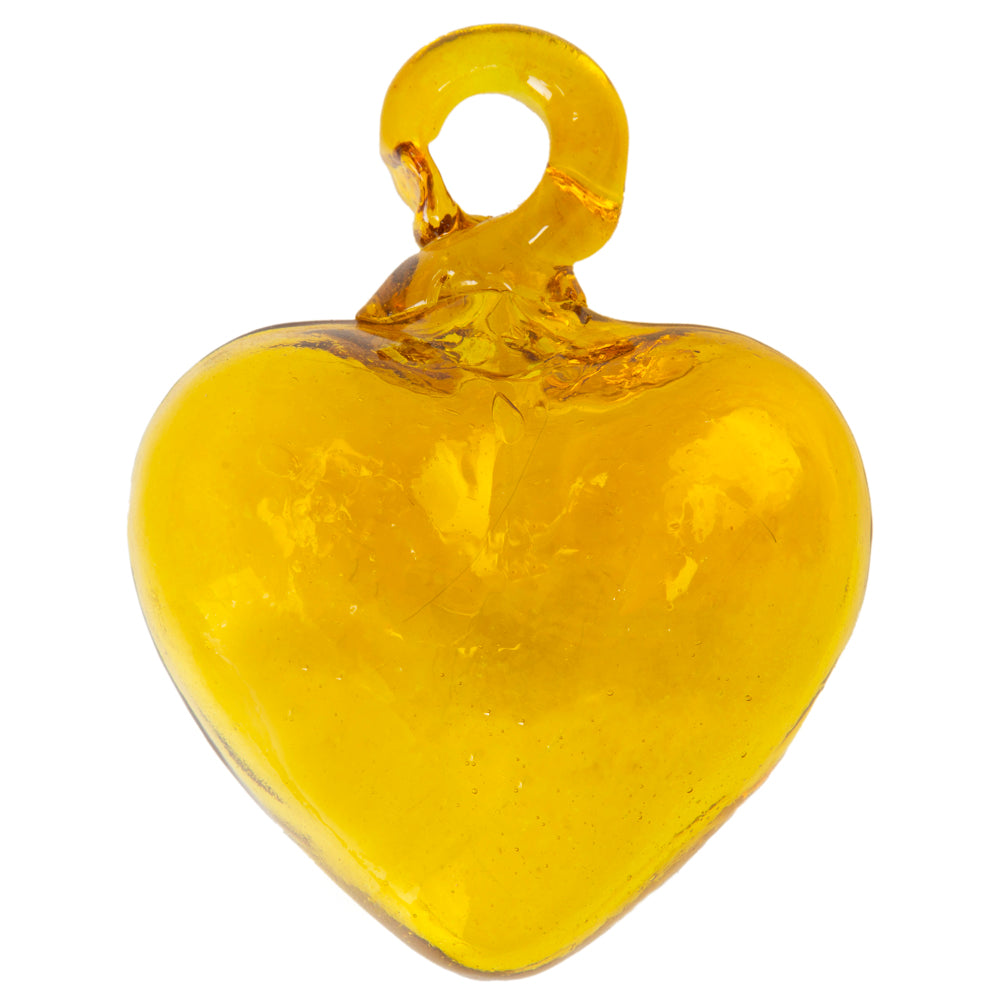 Tonalá Solid Blown Glass Hanging Heart Ornament