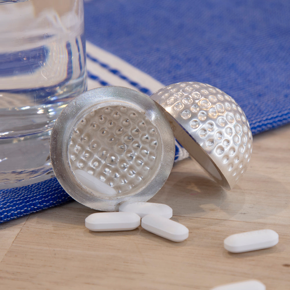 Sterling Silver Golf Ball Pill Box