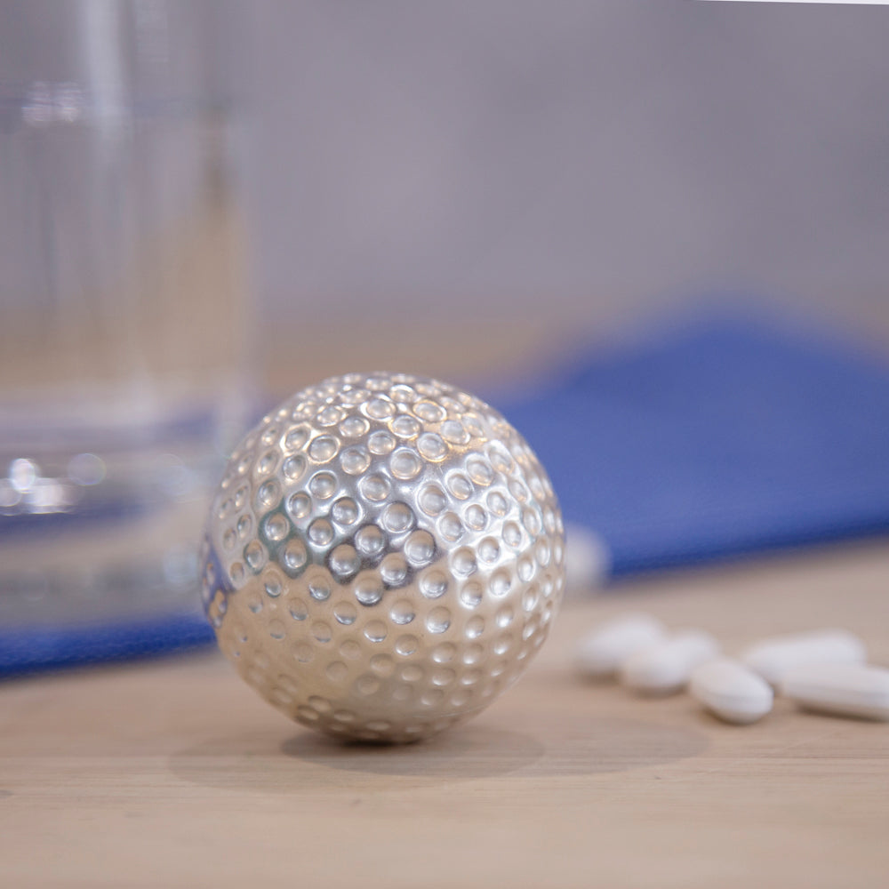 Sterling Silver Golf Ball Pill Box